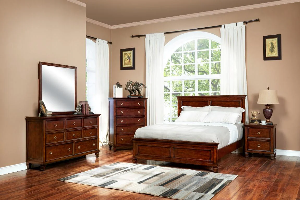 New Classic Furniture Tamarack California King Bed in Brown Cherry - Image 2