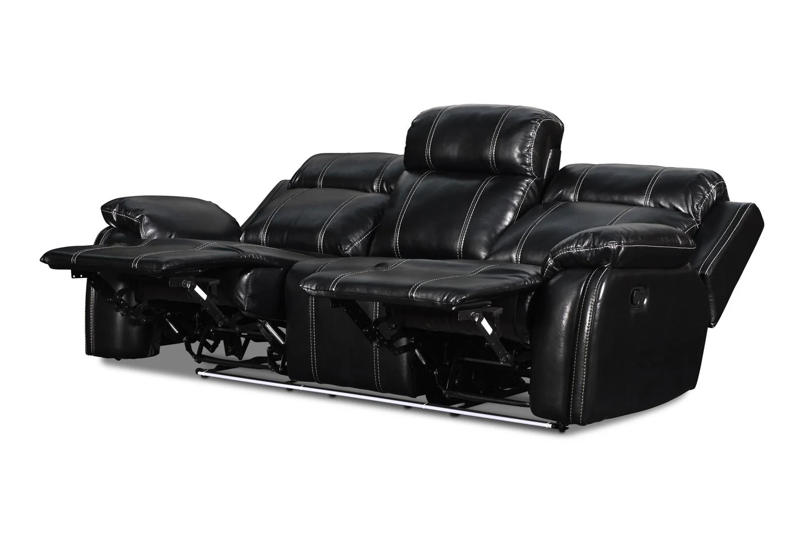 New Classic Fusion Dual Recliner Sofa with Power Foot Rest in Ebony - Image 4
