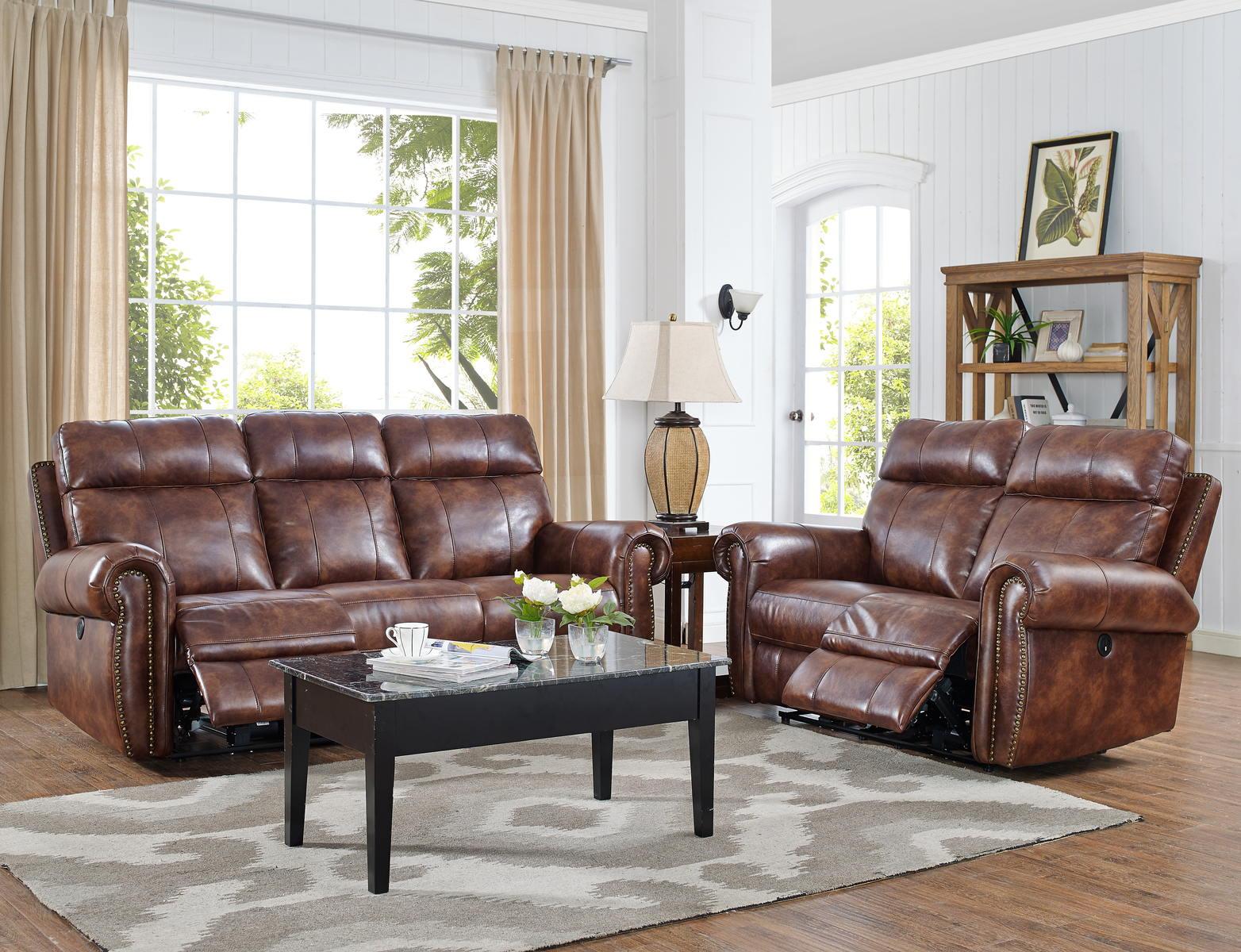 New Classic Roycroft Dual Recliner Sofa in Pecan - Image 2