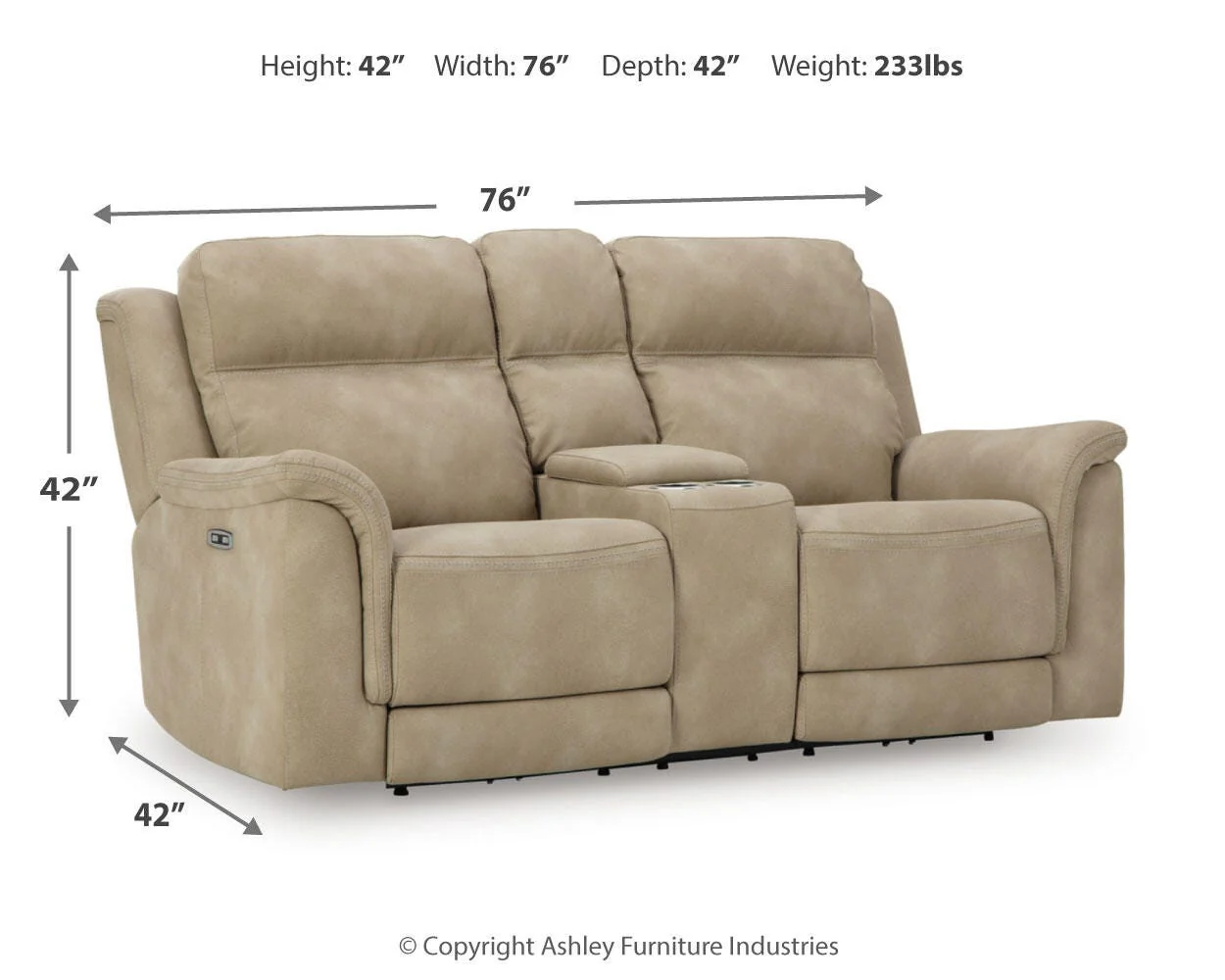 Next-Gen DuraPella Power Reclining Loveseat with Console - Image 8
