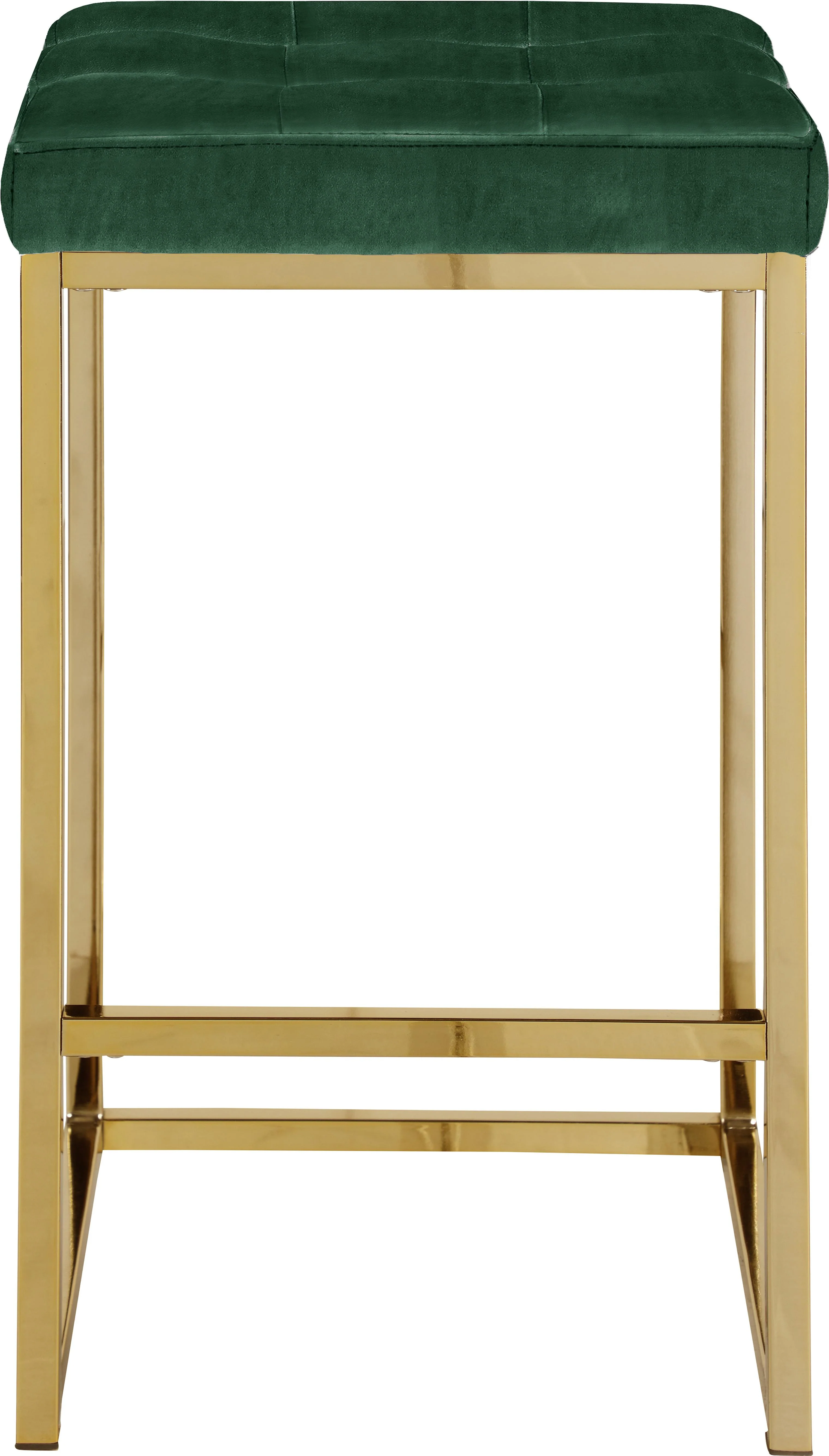 Nicola Green Velvet Stool - Image 3