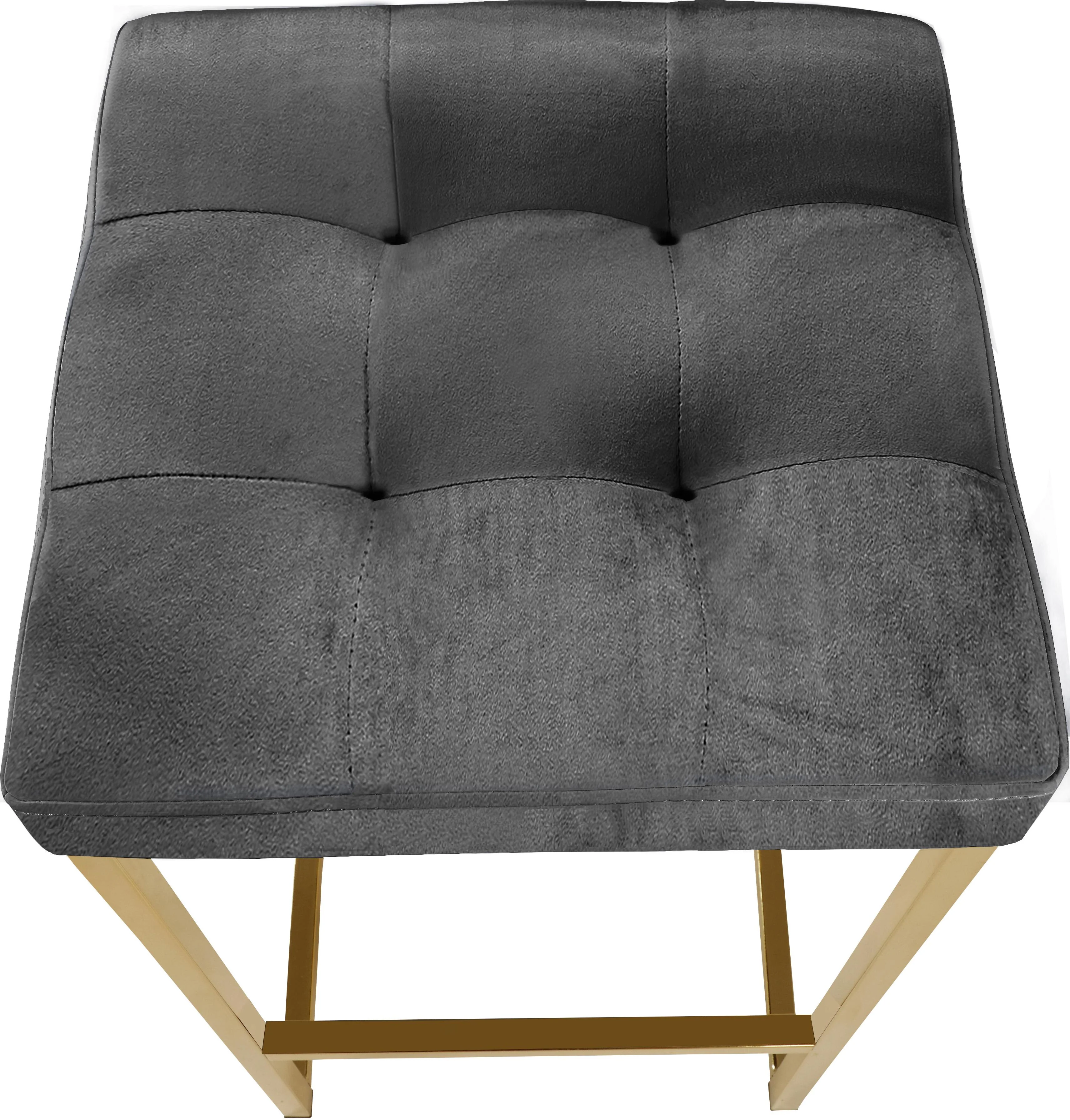 Nicola Grey Velvet Stool - Image 9