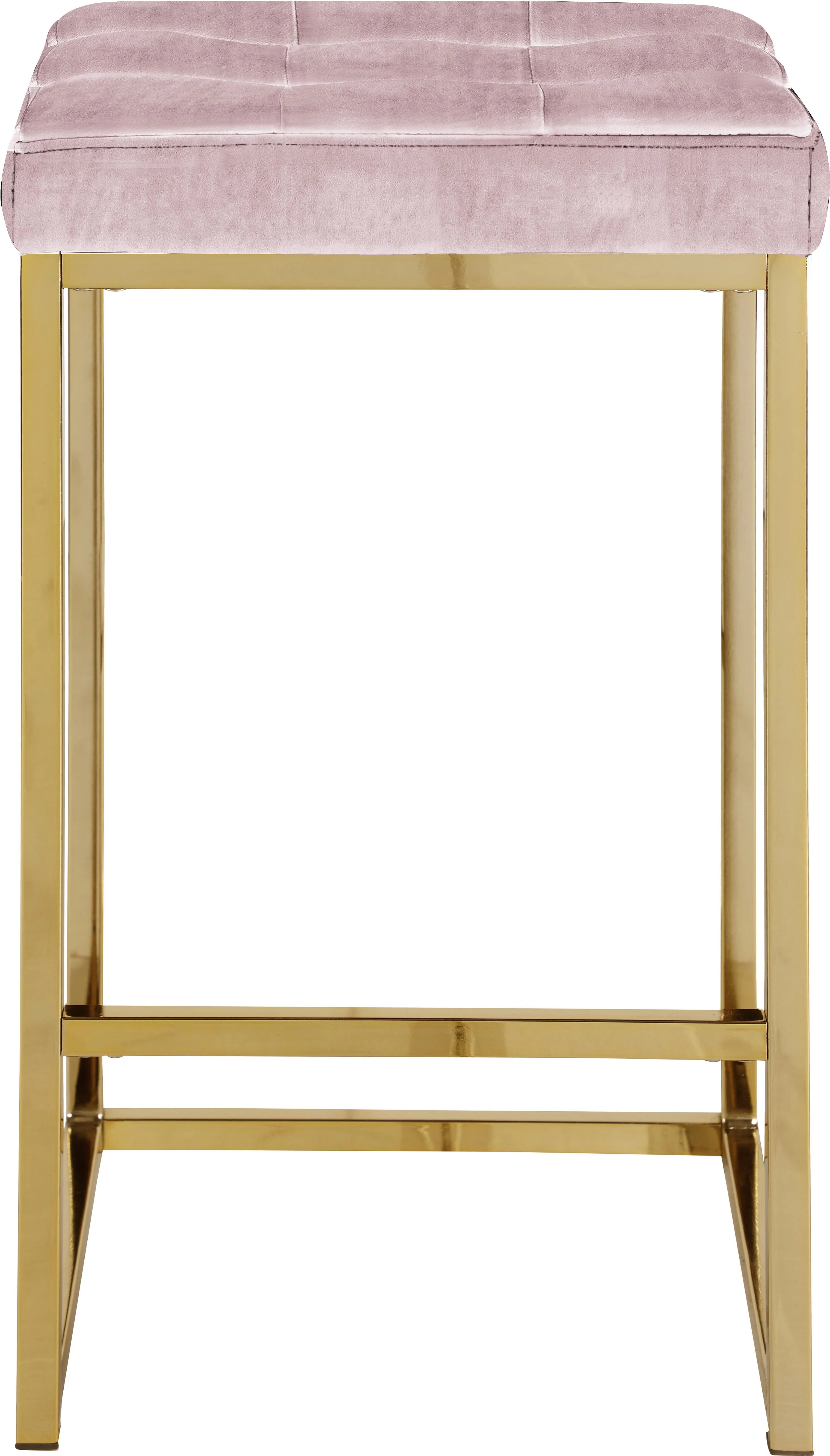 Nicola Pink Velvet Stool - Image 3