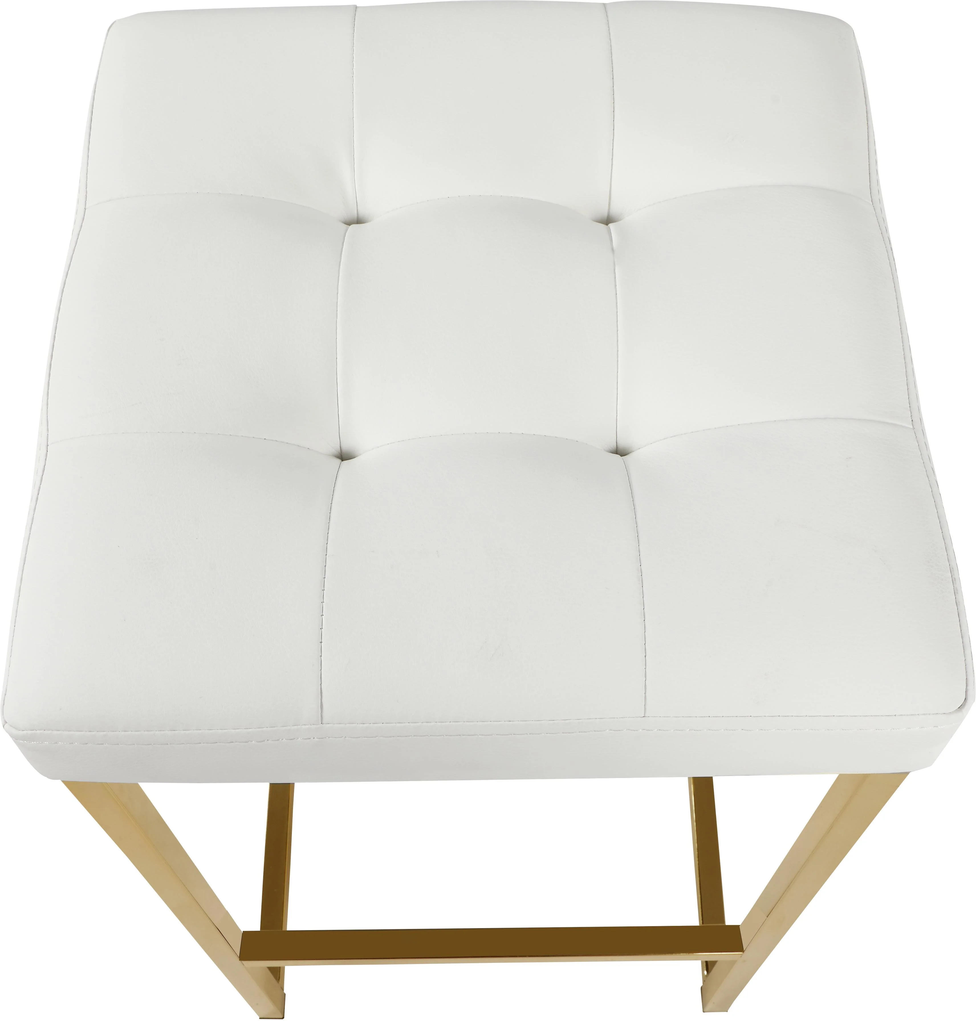 Nicola White Faux Leather Stool - Image 9