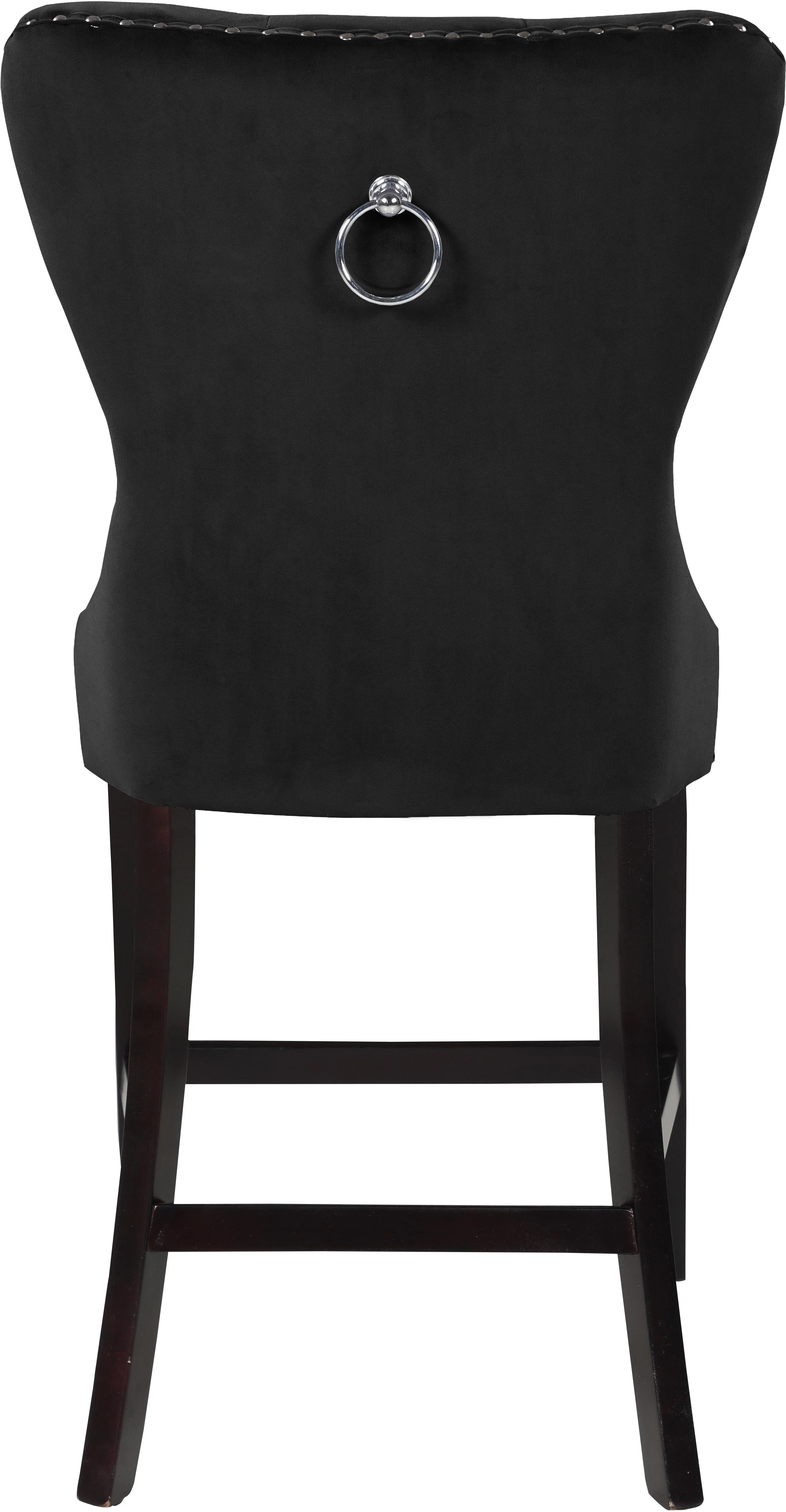Nikki Black Velvet Stool - Image 2