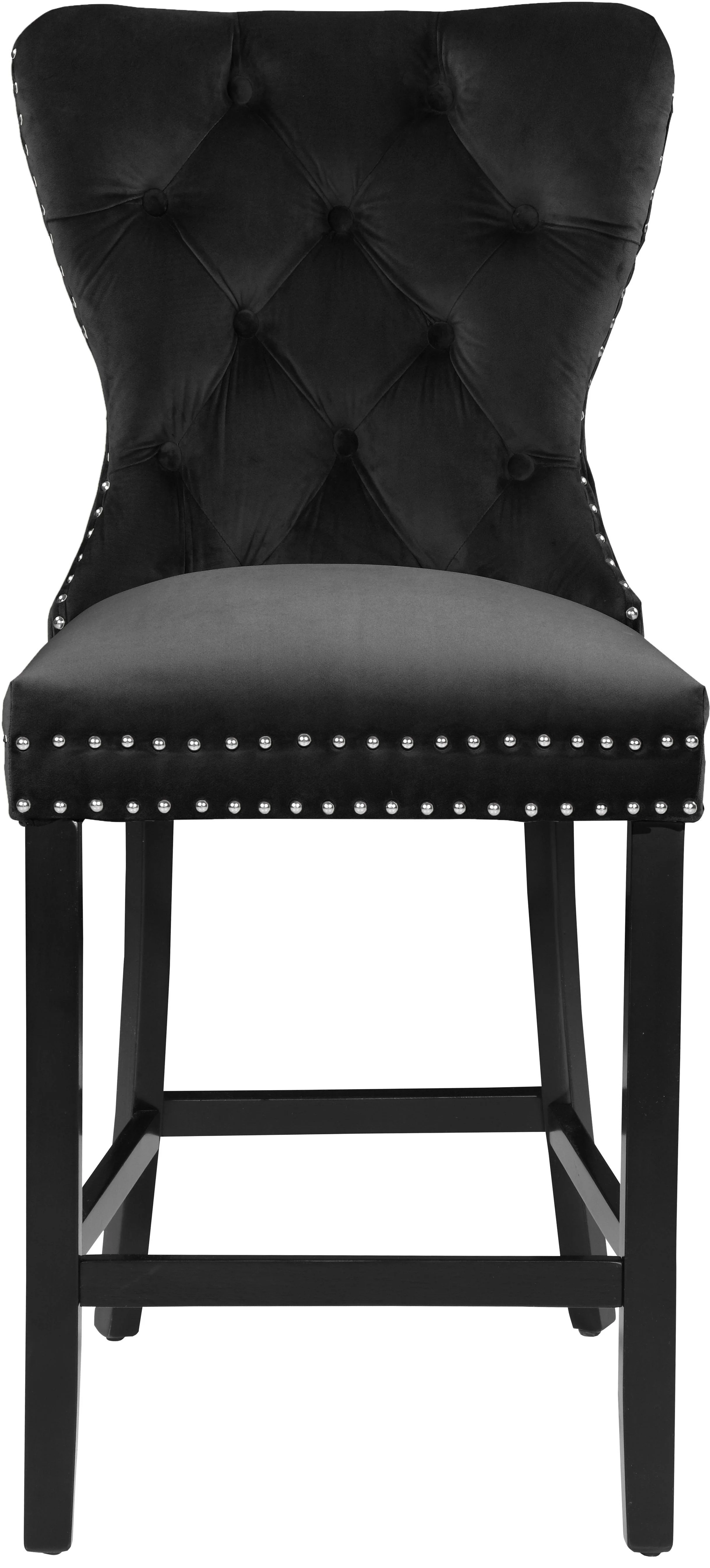 Nikki Black Velvet Stool - Image 4