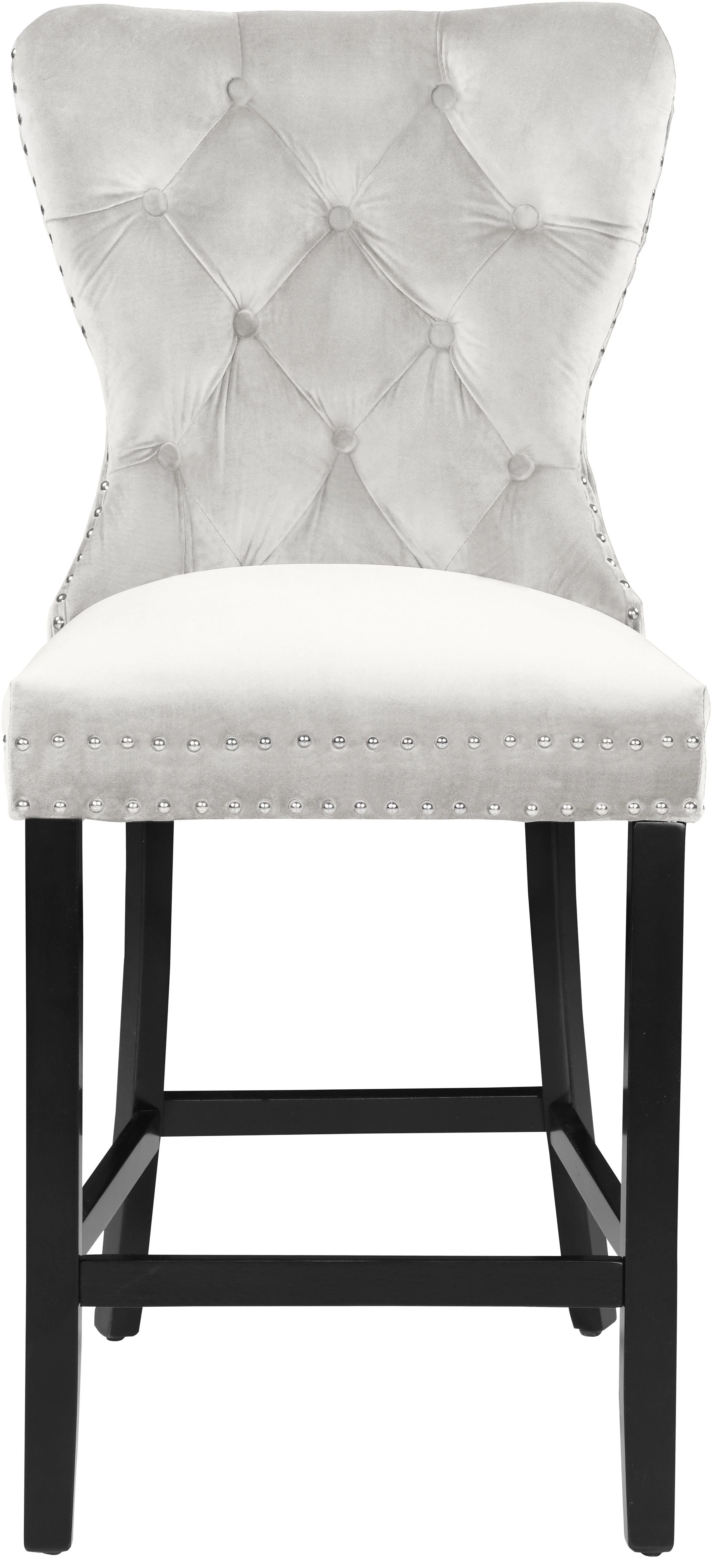 Nikki Cream Velvet Stool - Image 4