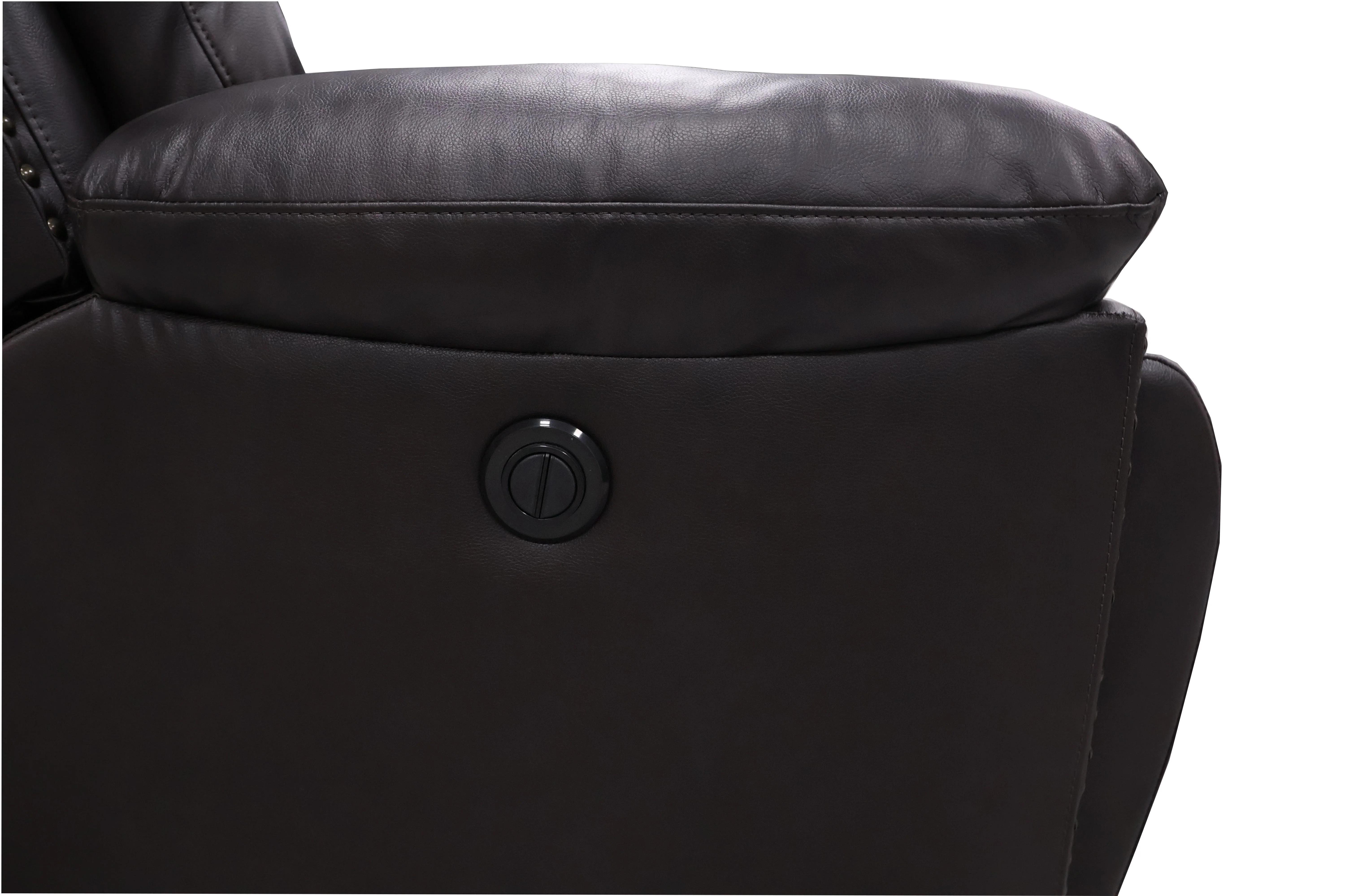 Nikko Sofa W/Pwr Fr-Brown - Image 4