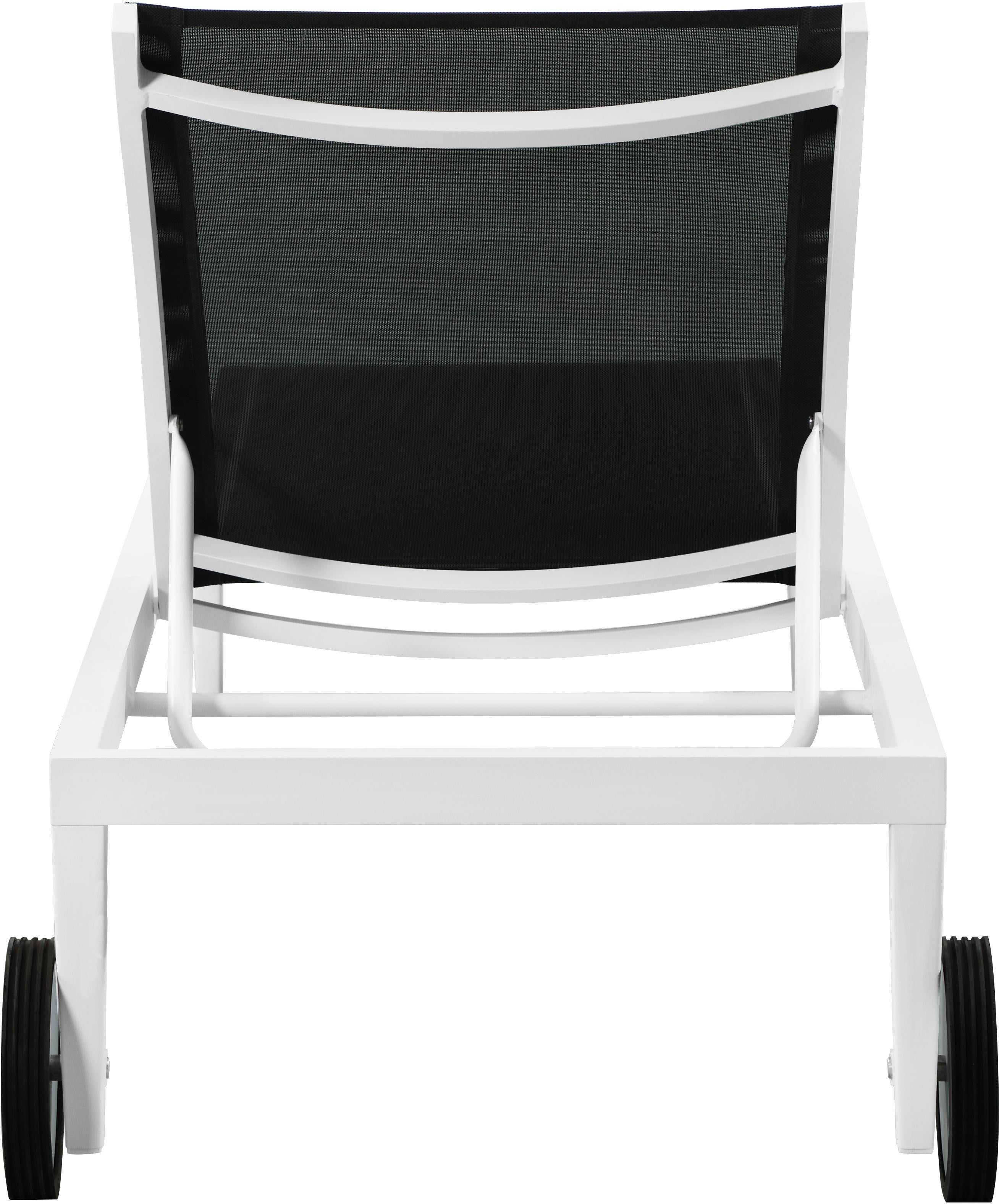 Nizuc Black Mesh Waterproof Fabric Outdoor Patio Aluminum Mesh Chaise Lounge Chair - Image 5