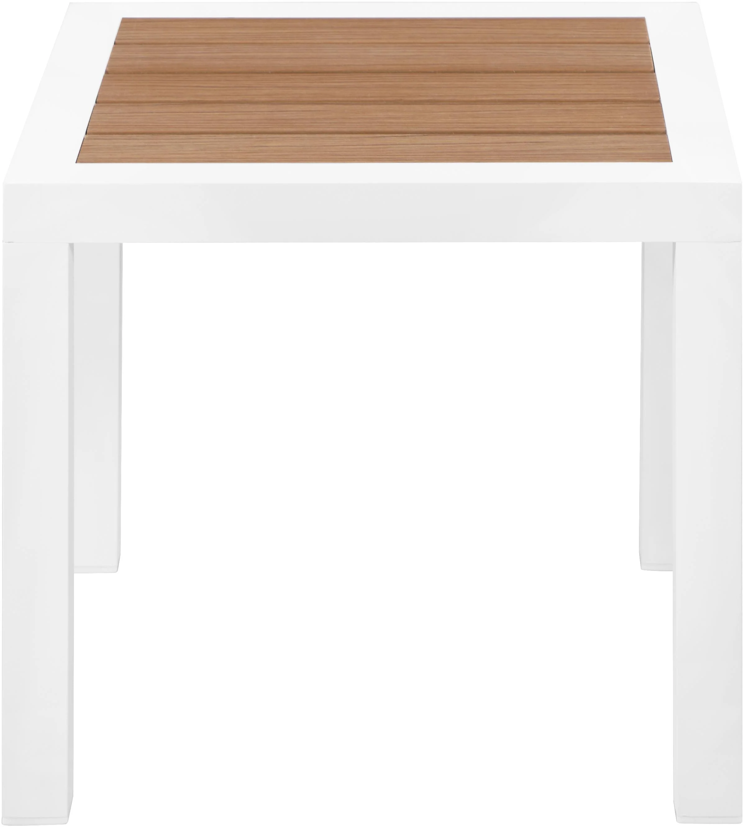 Nizuc Brown manufactured wood Outdoor Patio Aluminum End Table - Image 3