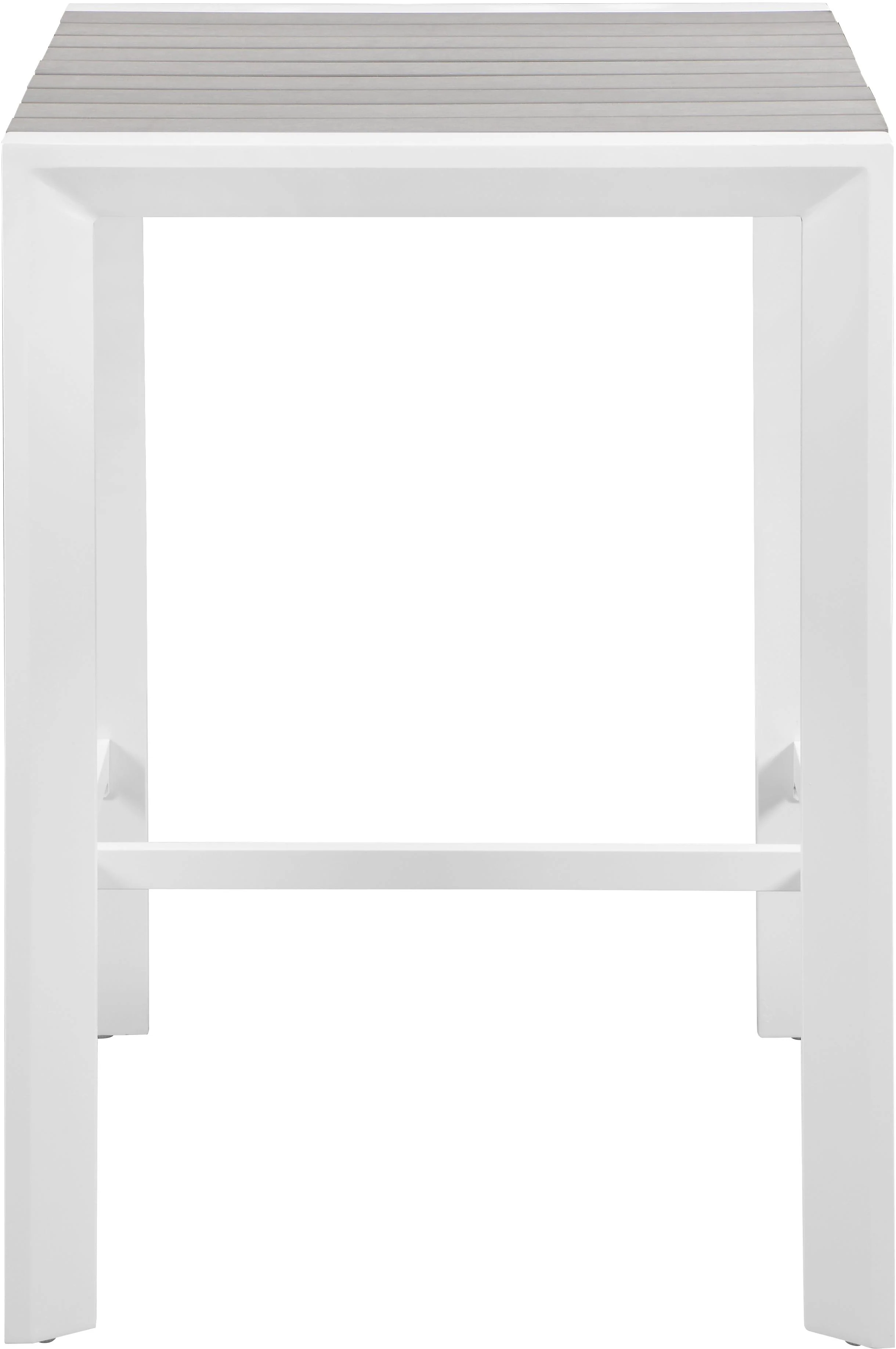 Nizuc Brown manufactured wood Outdoor Patio Aluminum Square Bar Table - Image 4