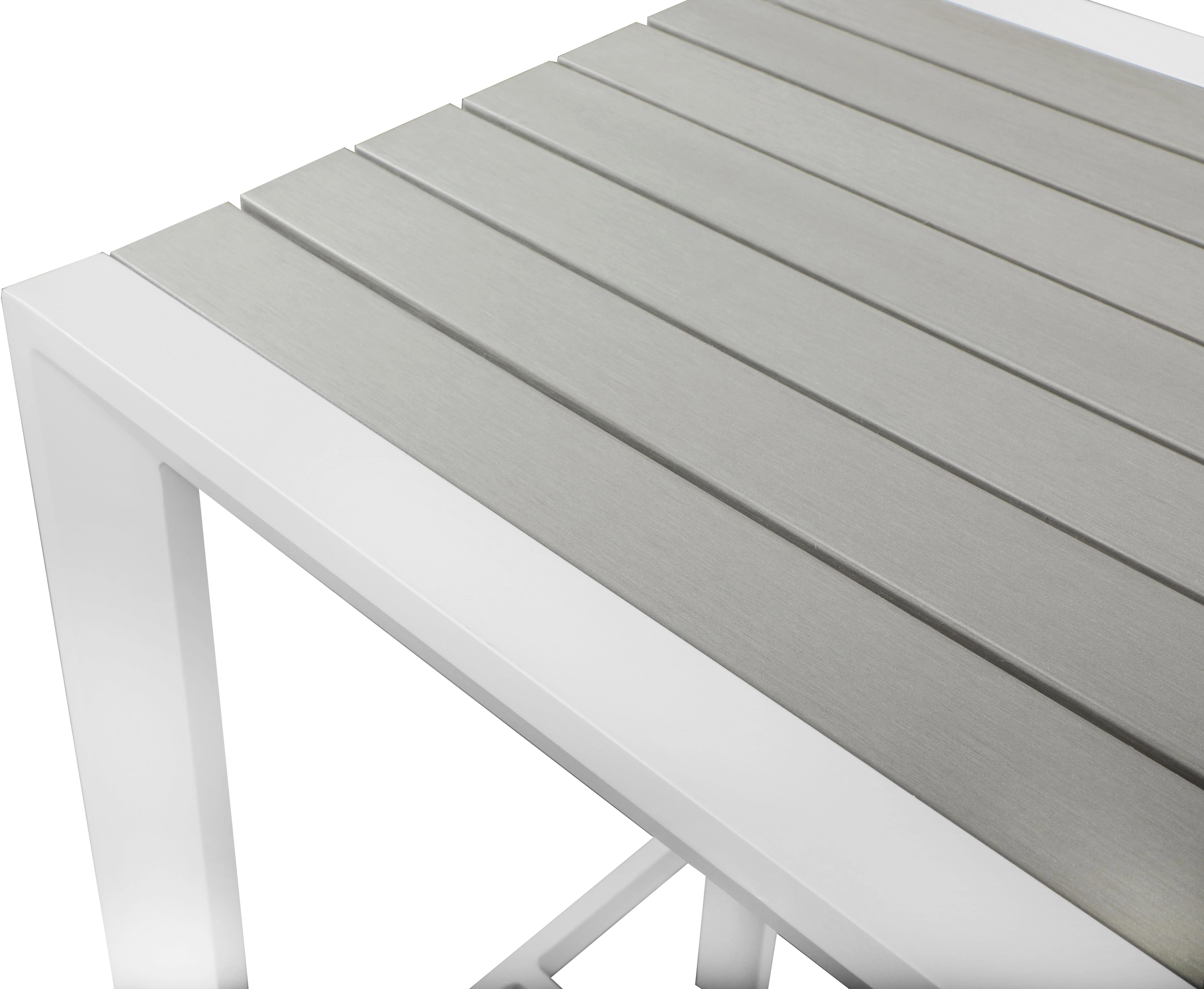Nizuc Brown manufactured wood Outdoor Patio Aluminum Square Bar Table - Image 5