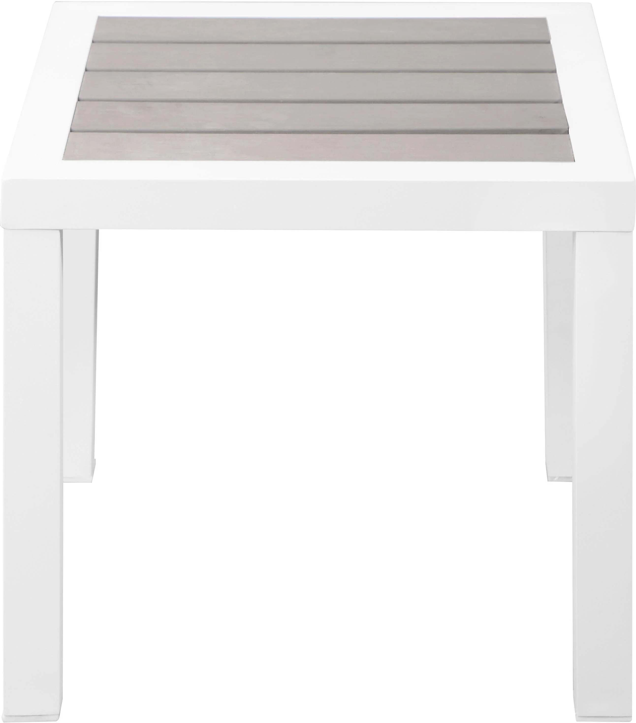 Nizuc Grey manufactured wood Outdoor Patio Aluminum End Table - Image 3