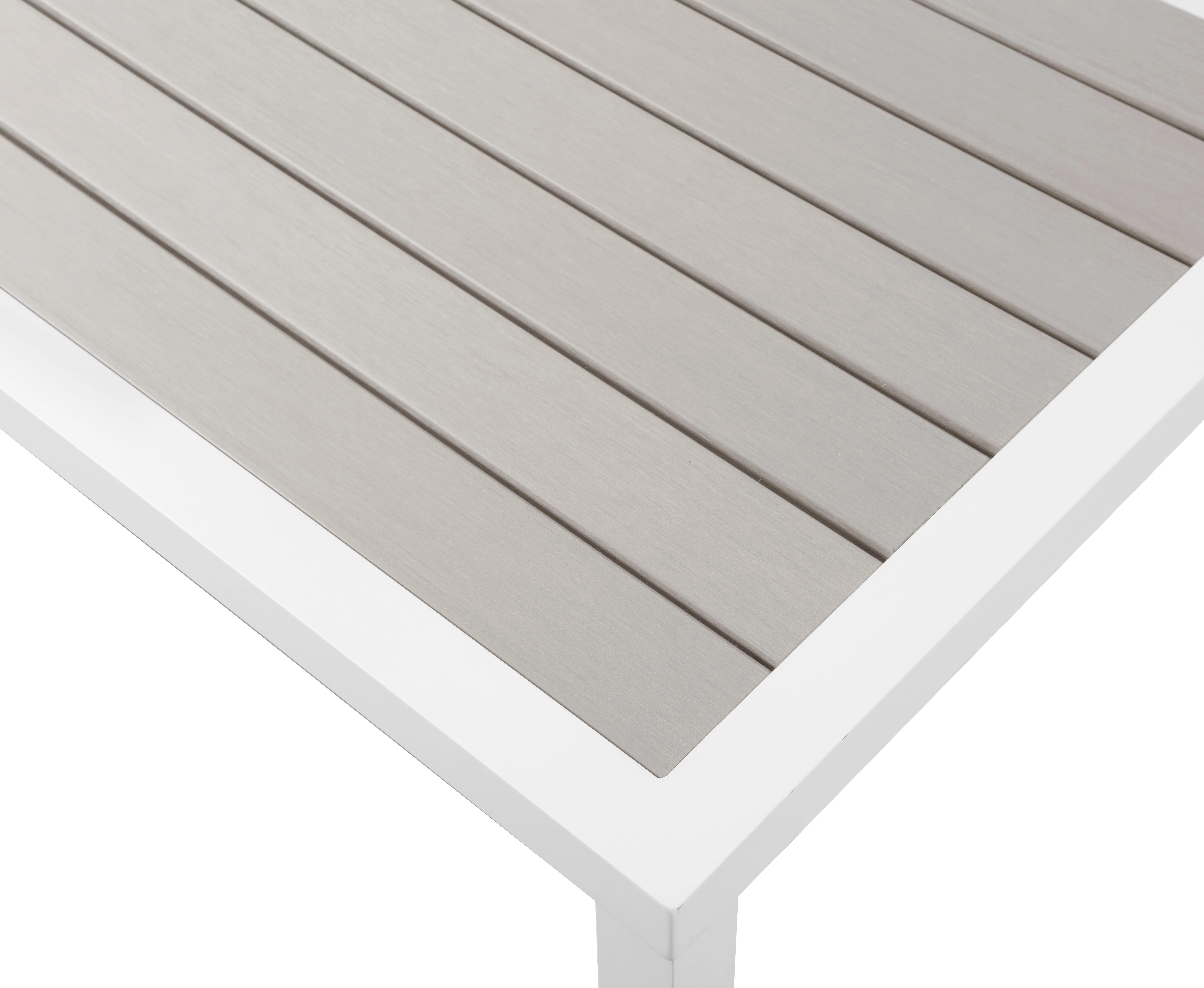 Nizuc Grey manufactured wood Outdoor Patio Aluminum End Table - Image 5