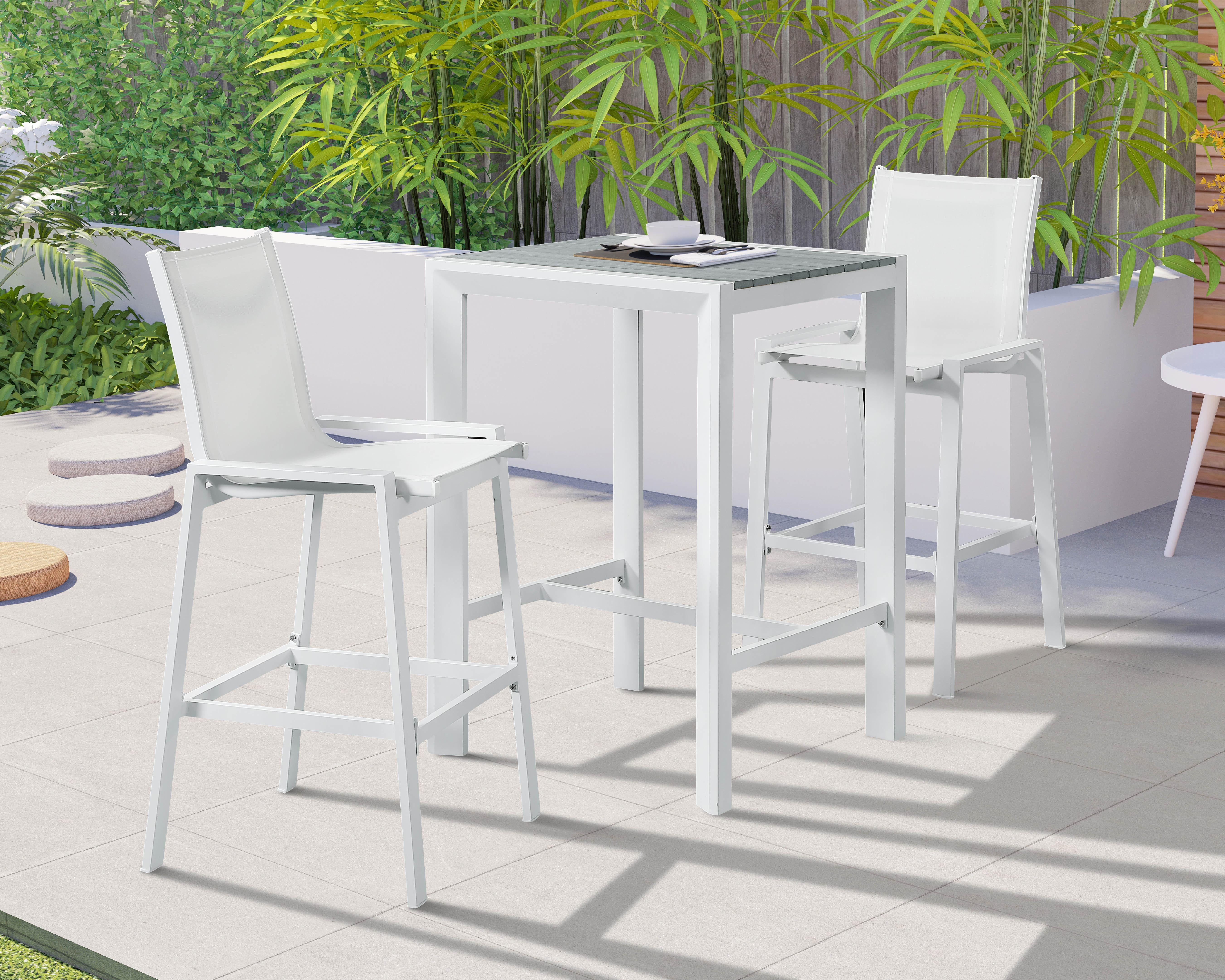 Nizuc Grey manufactured wood Outdoor Patio Aluminum Square Bar Table - Image 2