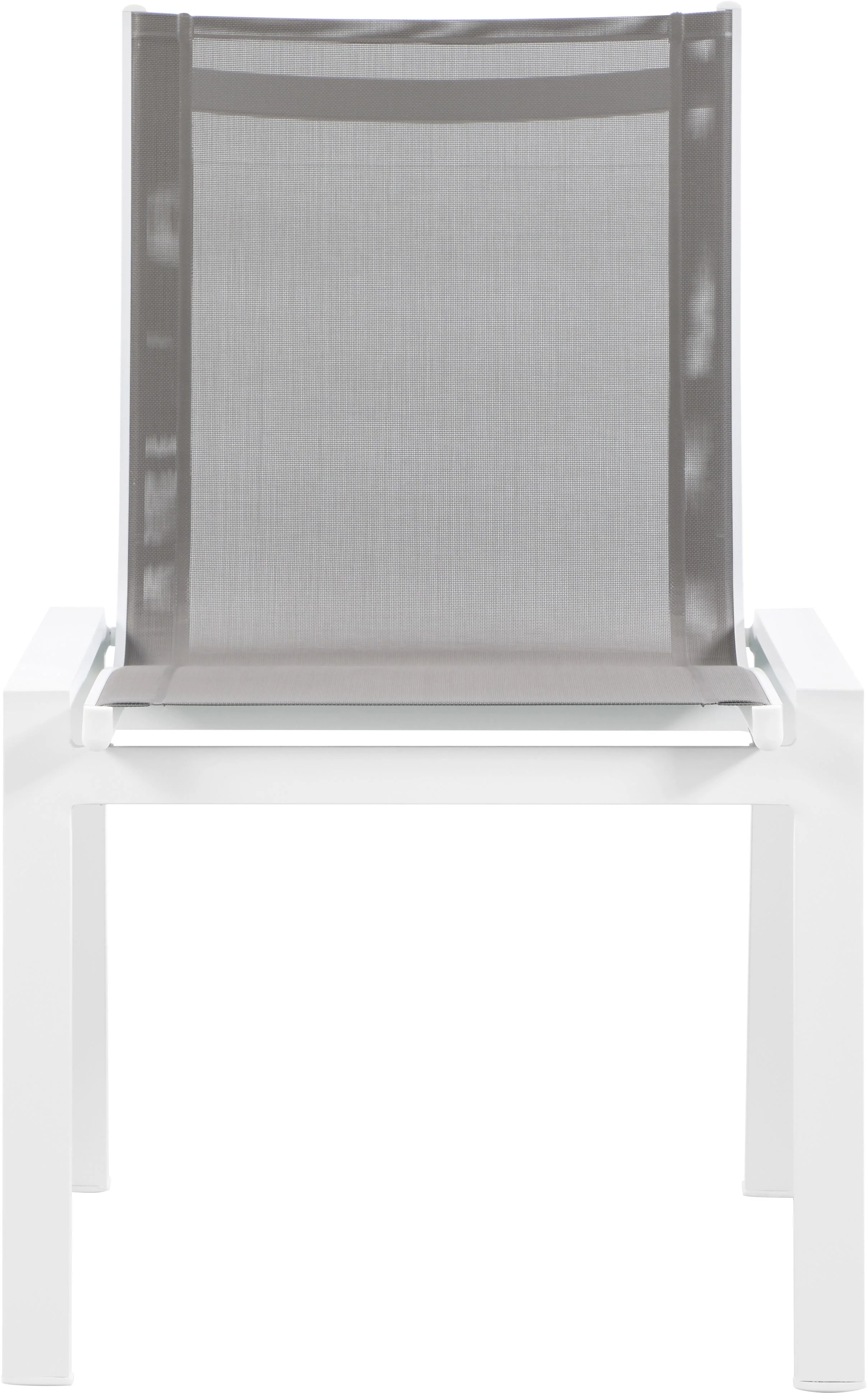 Nizuc Grey Mesh Waterproof Fabric Outdoor Patio Aluminum Mesh Dining Chair - Image 4