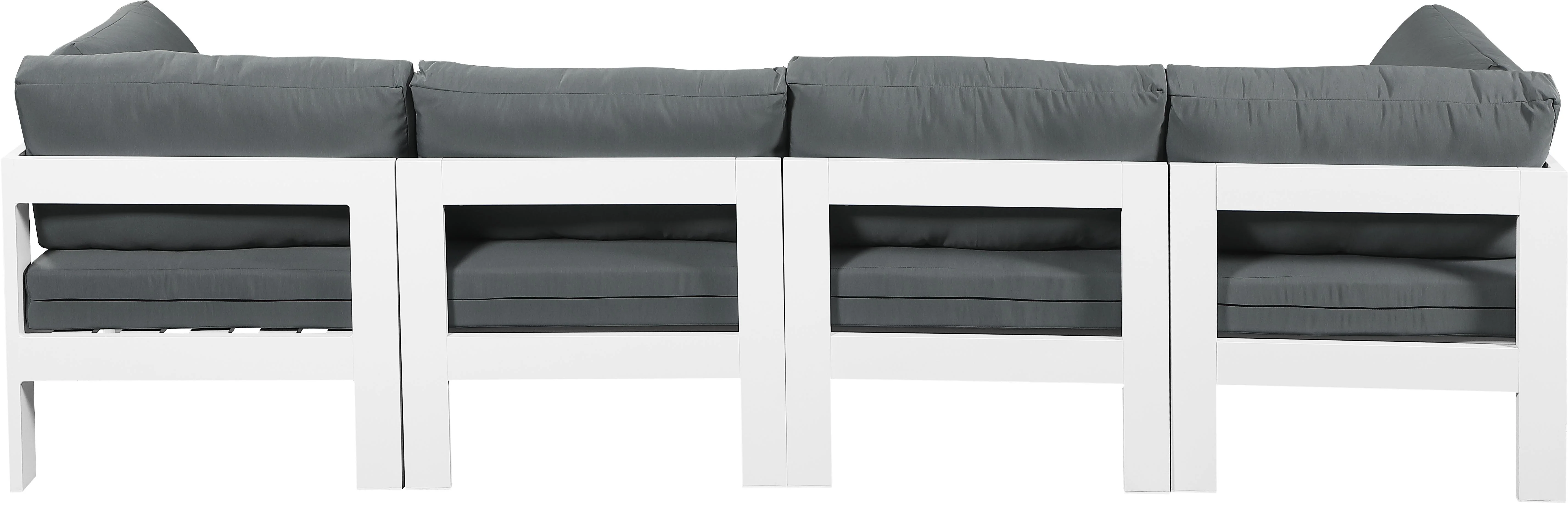 Nizuc Grey Waterproof Fabric Outdoor Patio Modular Sofa - Image 3