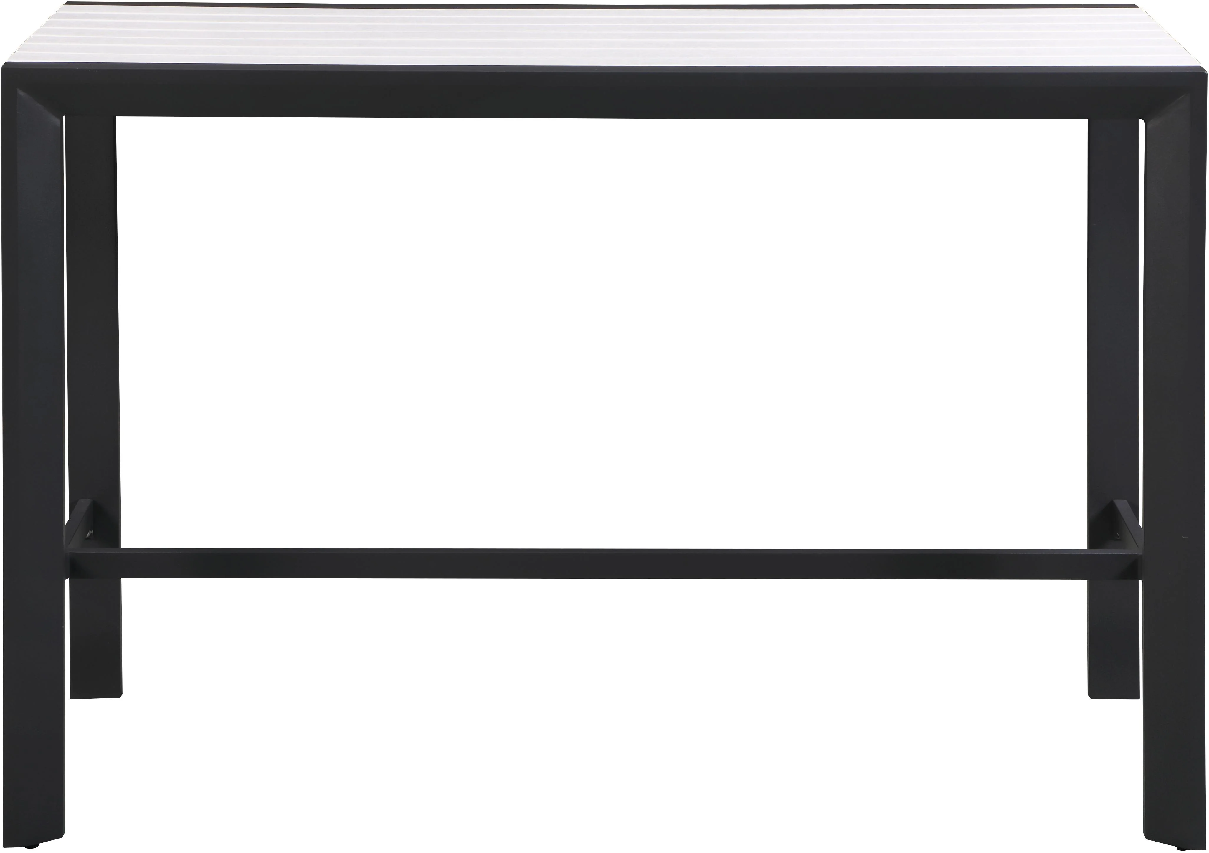 Nizuc White manufactured wood Outdoor Patio Aluminum Rectangle Bar Table - Image 3