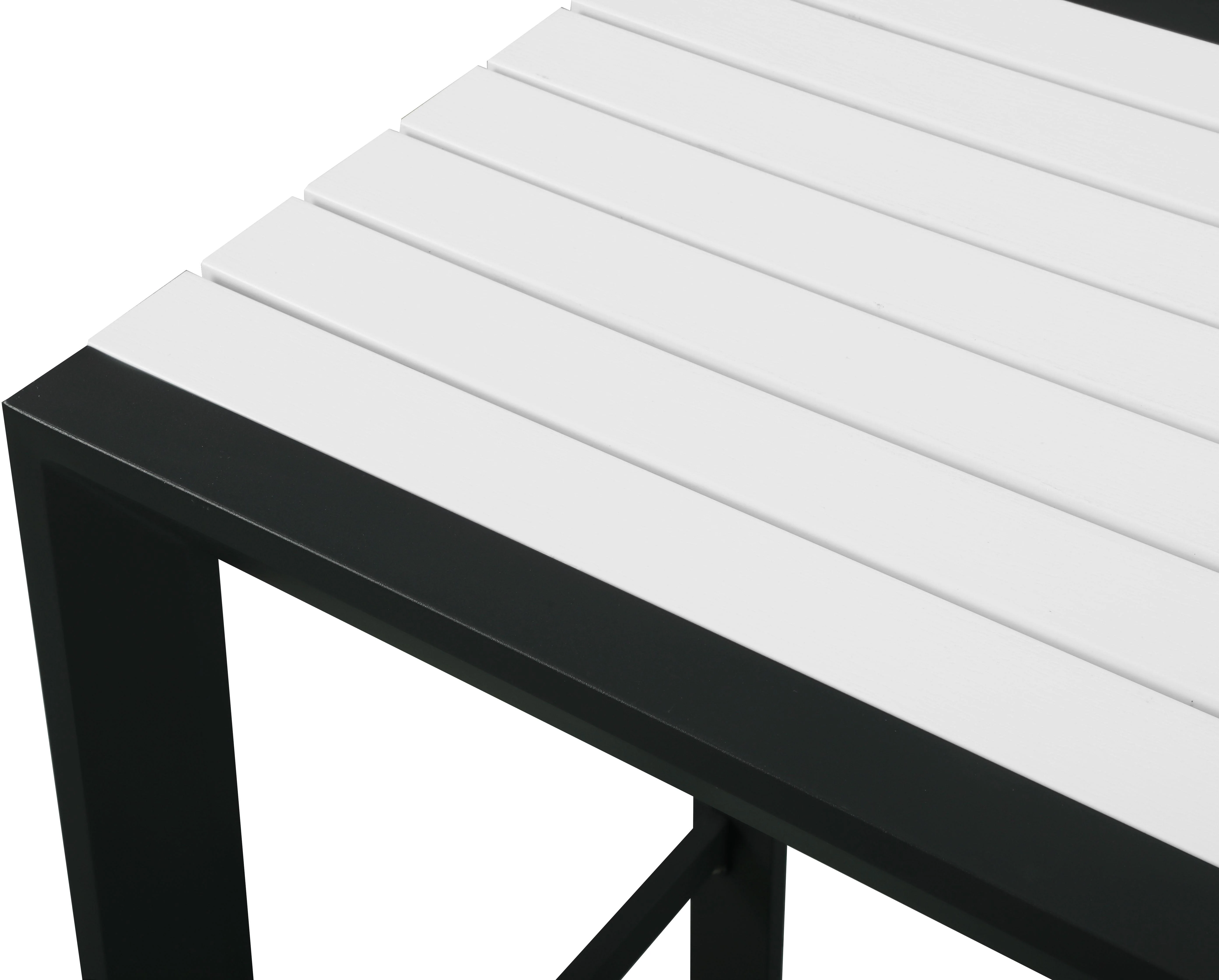 Nizuc White manufactured wood Outdoor Patio Aluminum Rectangle Bar Table - Image 5