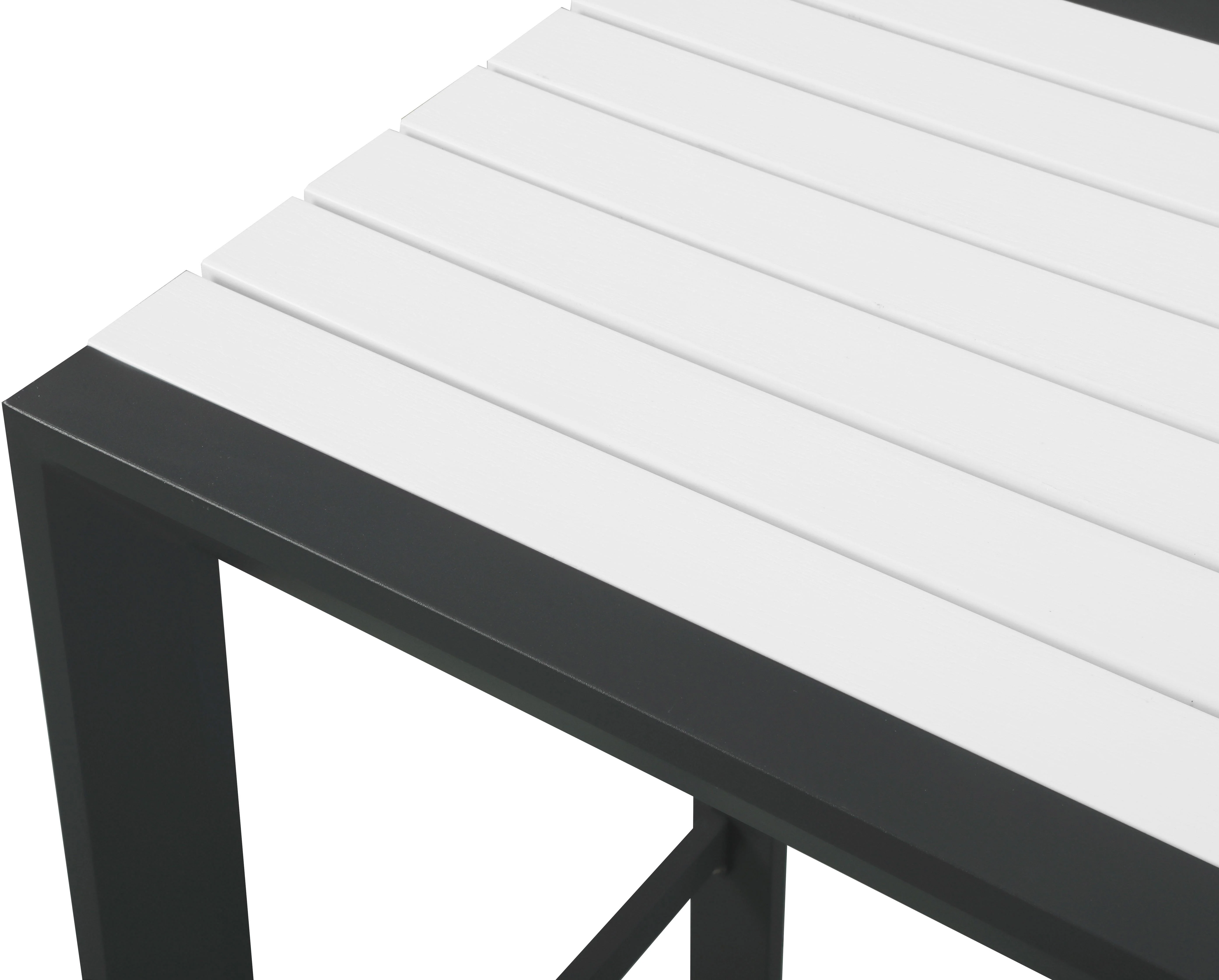 Nizuc White manufactured wood Outdoor Patio Aluminum Square Bar Table - Image 5