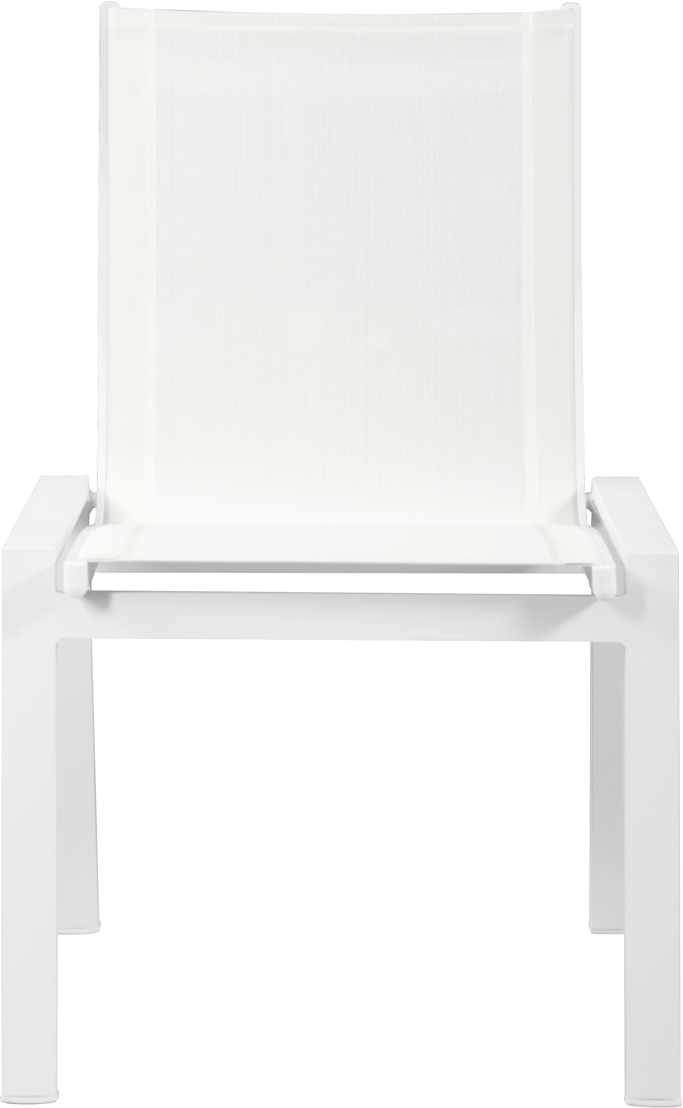 Nizuc White Mesh Waterproof Fabric Outdoor Patio Aluminum Mesh Dining Chair - Image 4