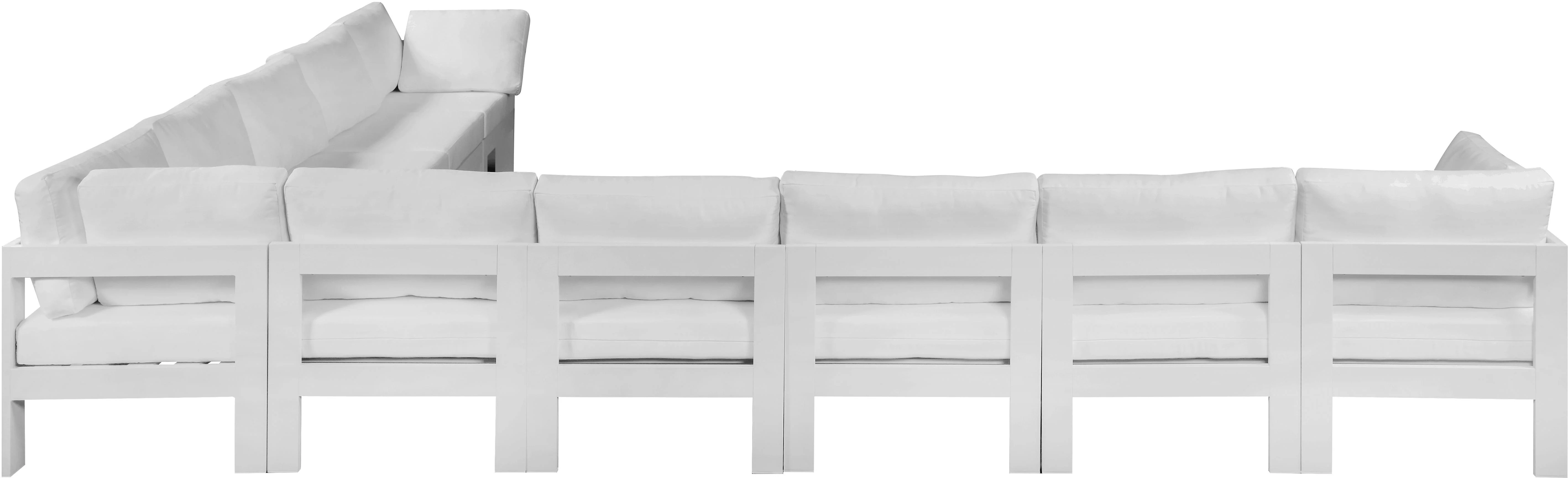 Nizuc White Waterproof Fabric Outdoor Patio Modular Sectional - Image 4