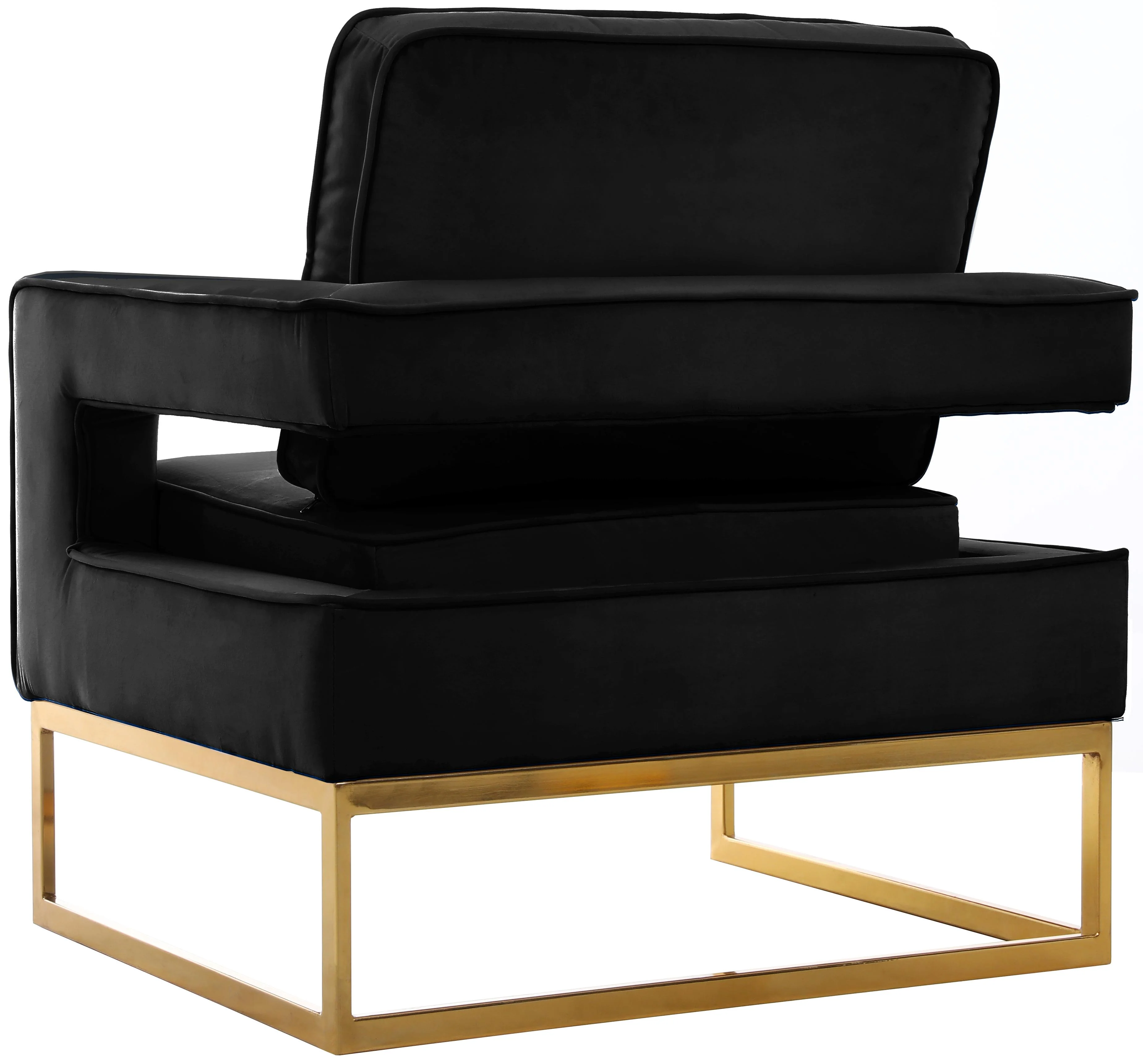 Noah Black Velvet Accent Chair - Image 12
