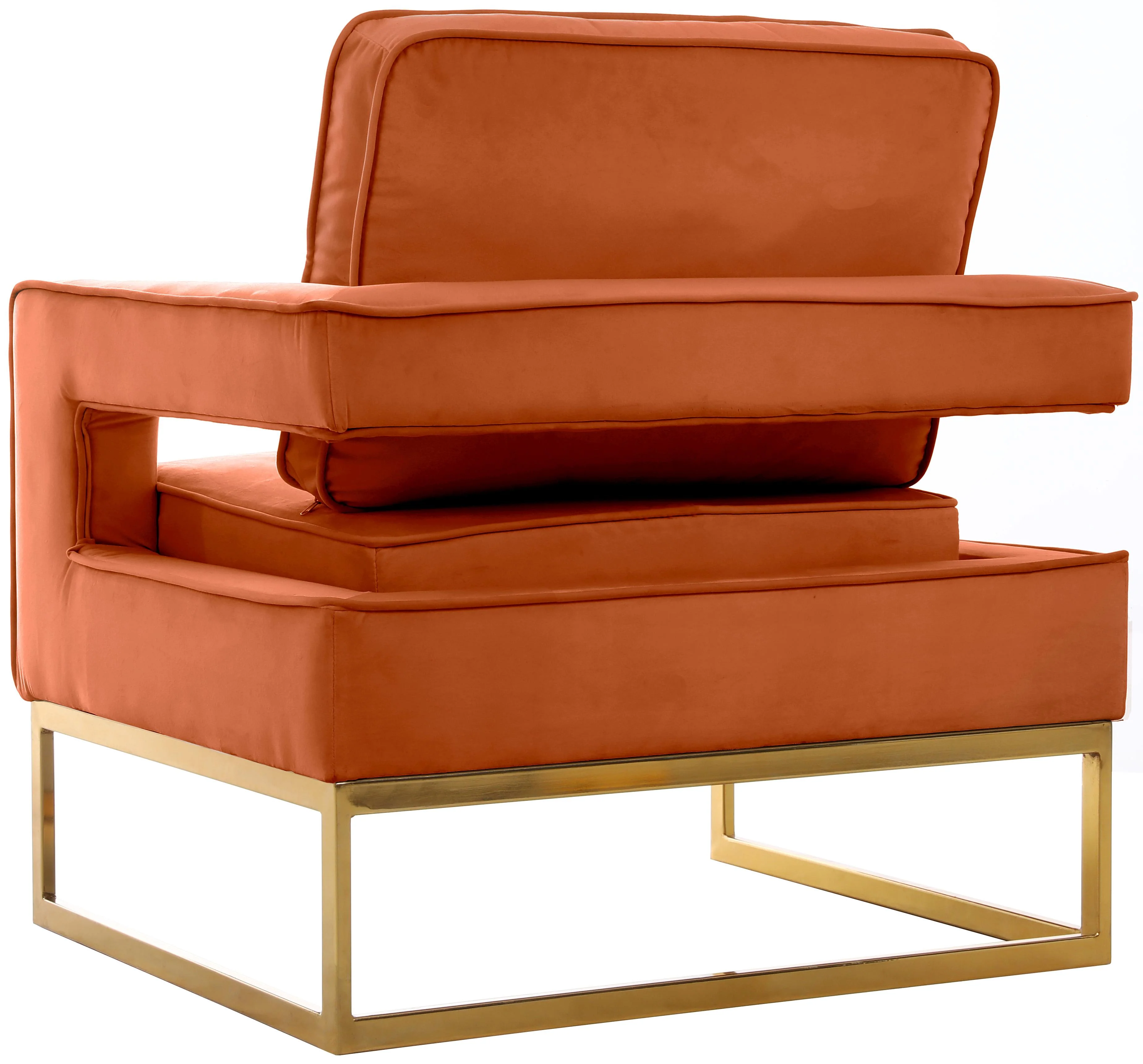 Noah Cognac Velvet Accent Chair - Image 6