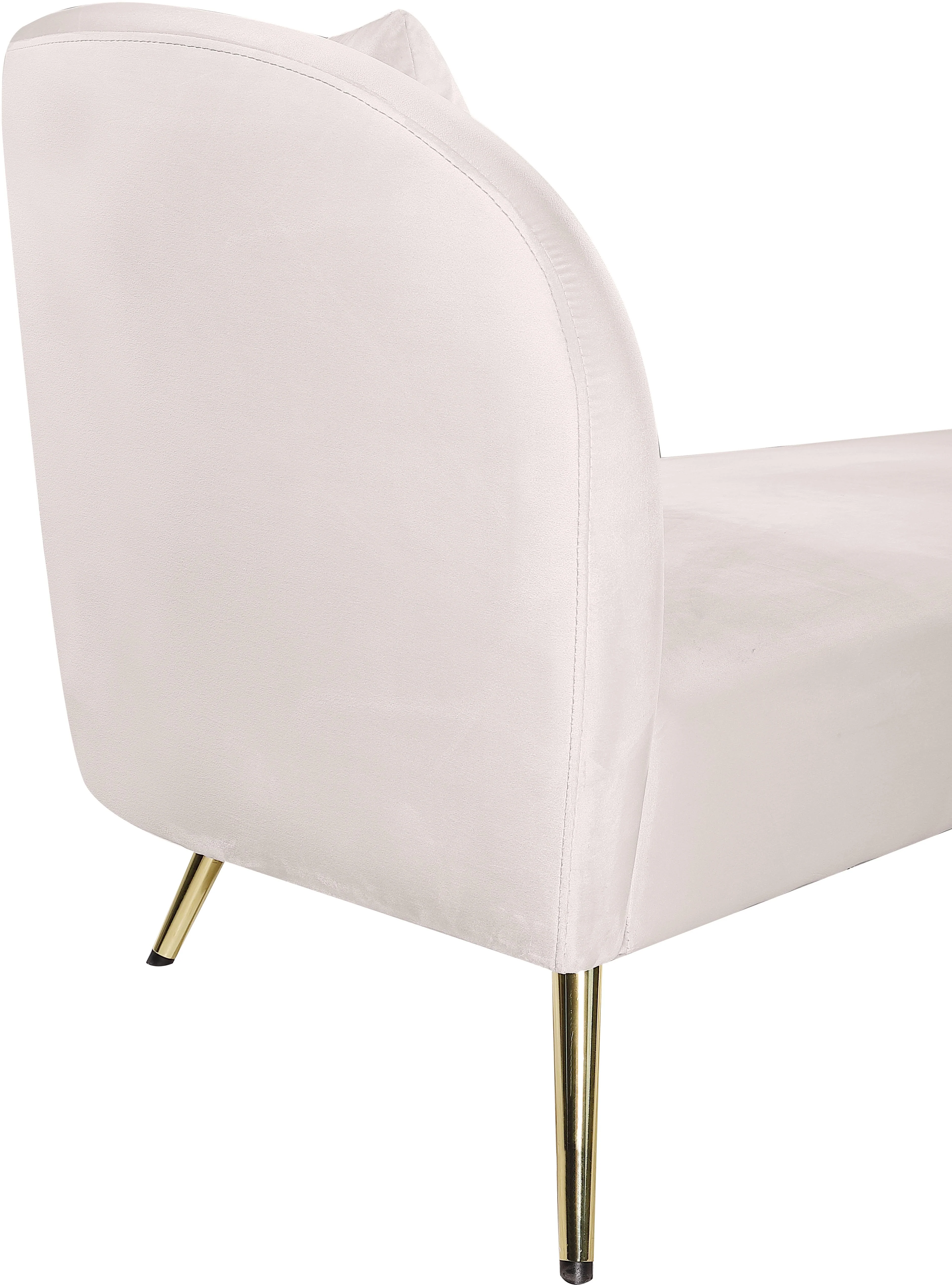 Nolan Cream Velvet Chaise - Image 6
