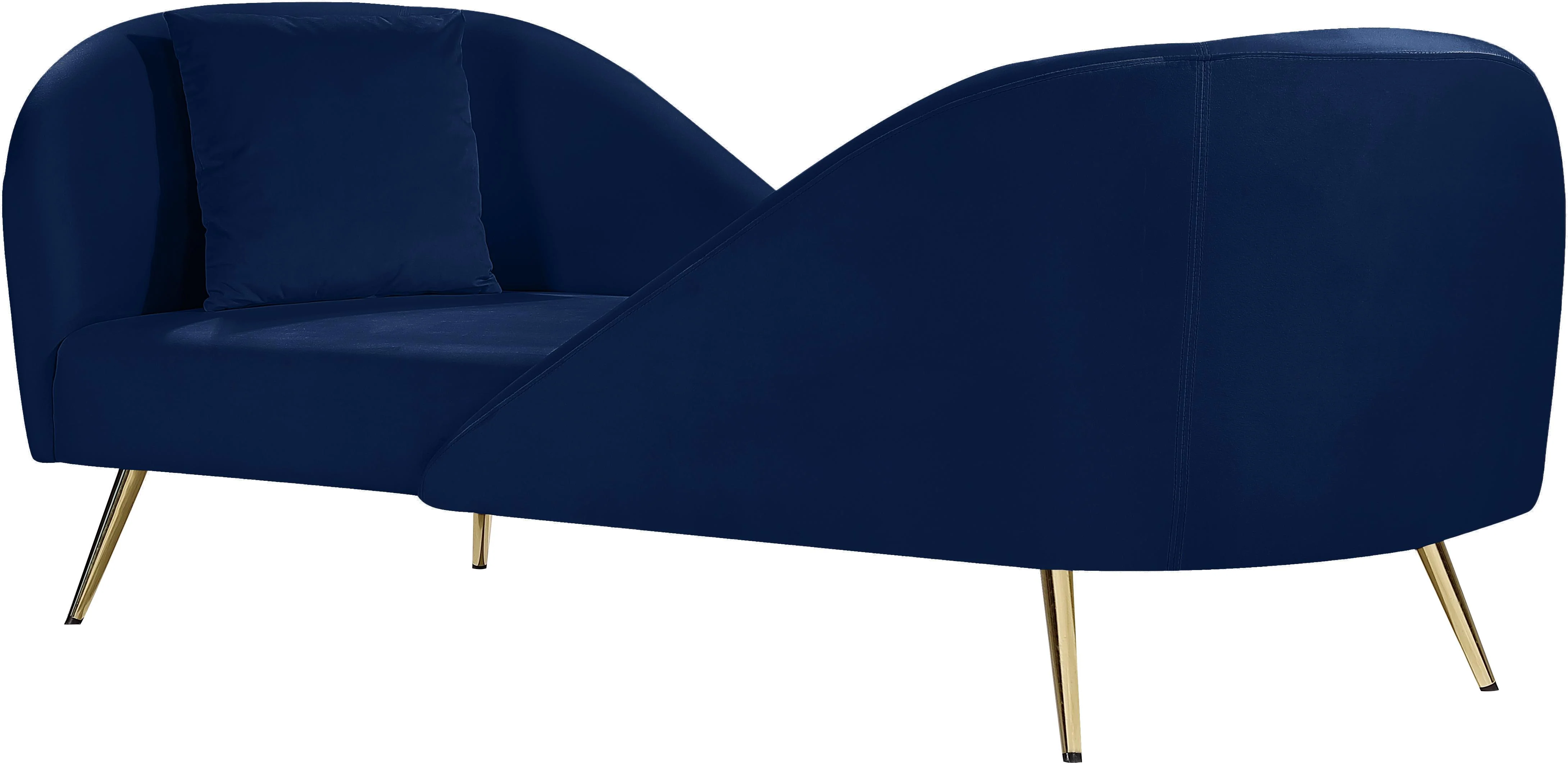 Nolan Navy Velvet Chaise - Image 4