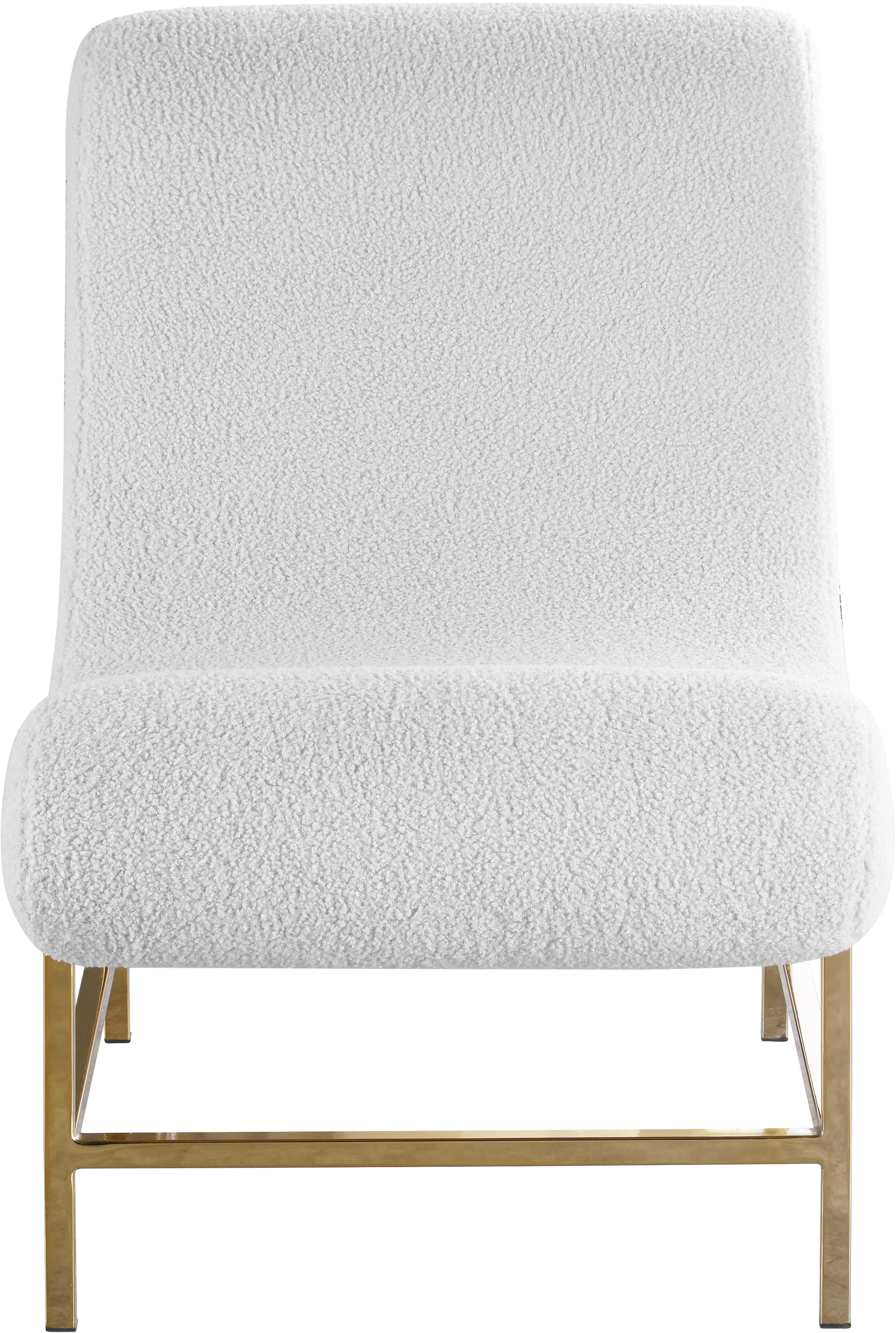 Nube White Faux Sheepskin Fur Accent Chair - Image 4