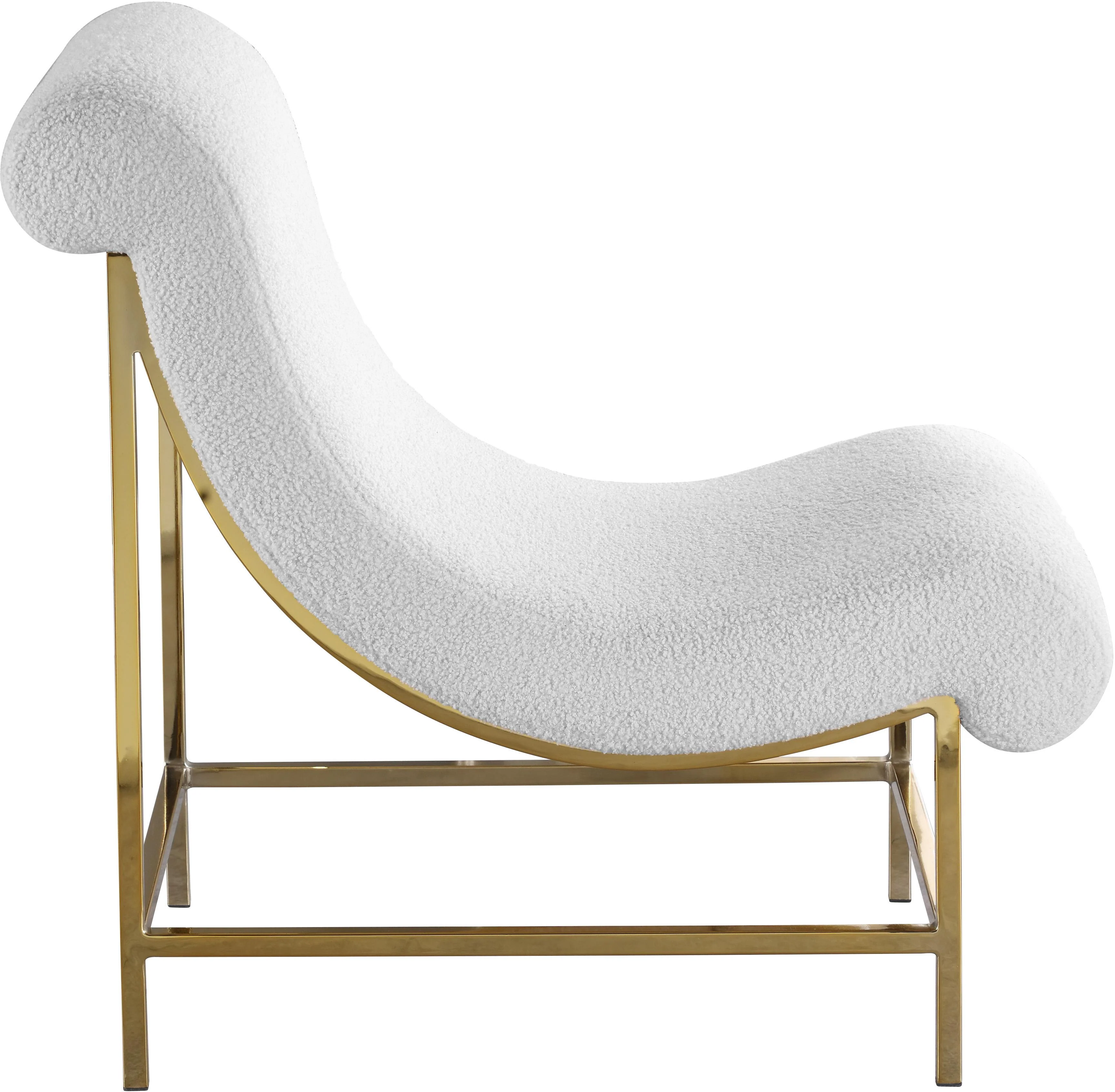 Nube White Faux Sheepskin Fur Accent Chair - Image 5