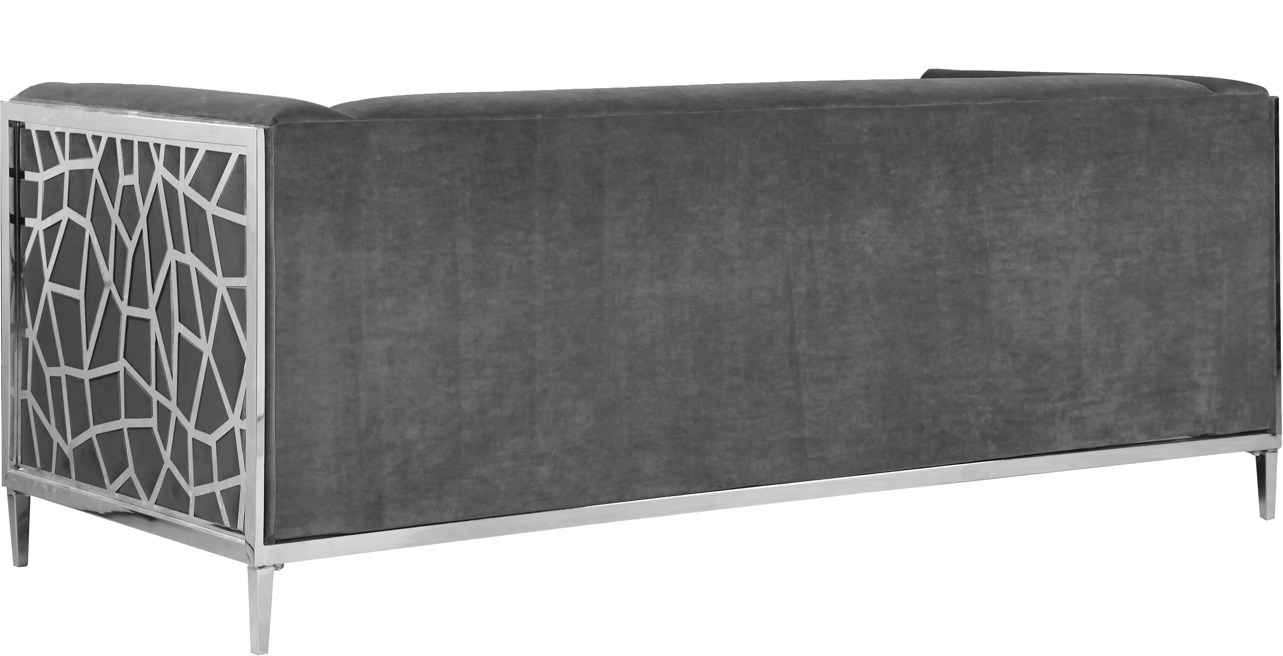 Opal Grey Velvet Sofa - Image 2
