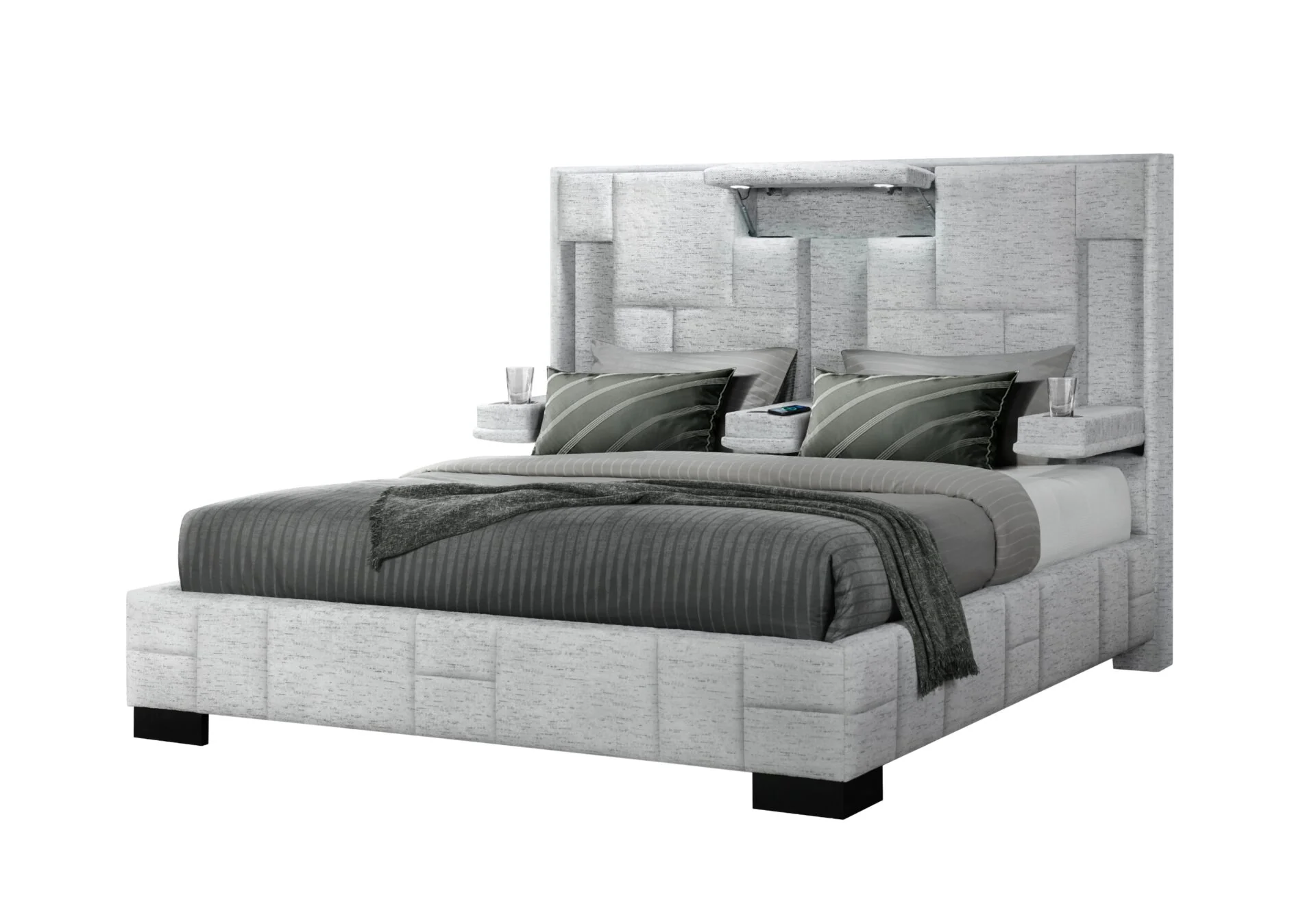 Oscar Grey Bed No Wood Trim - Image 2