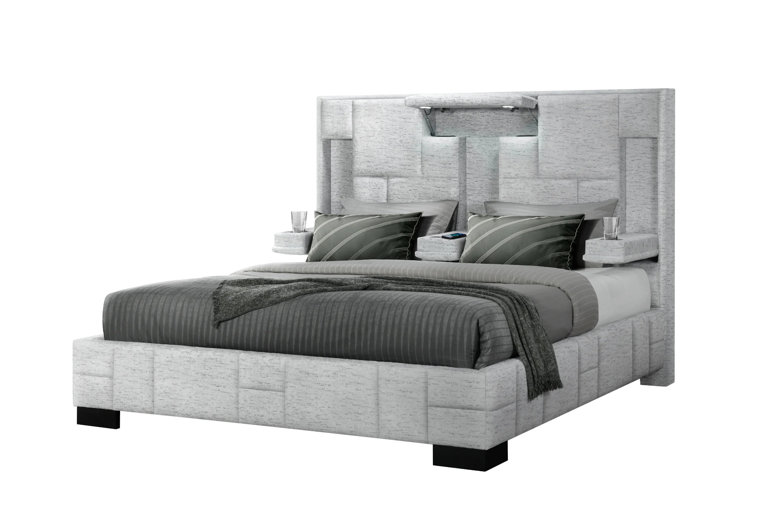 OSCAR GREY QUEEN BED NO WOOD TRIM - Image 3