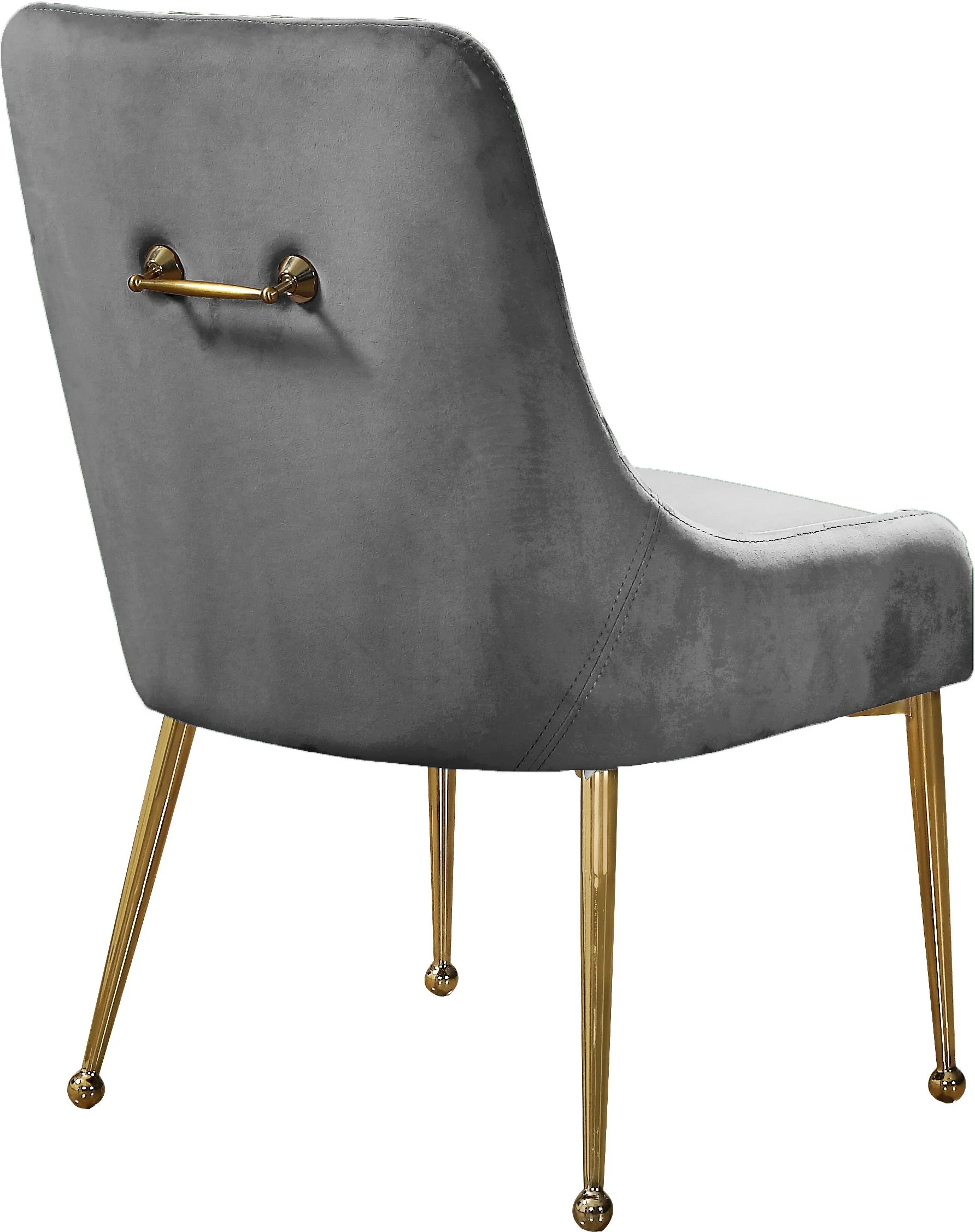 Owen Grey Velvet Dining Chair - Image 2
