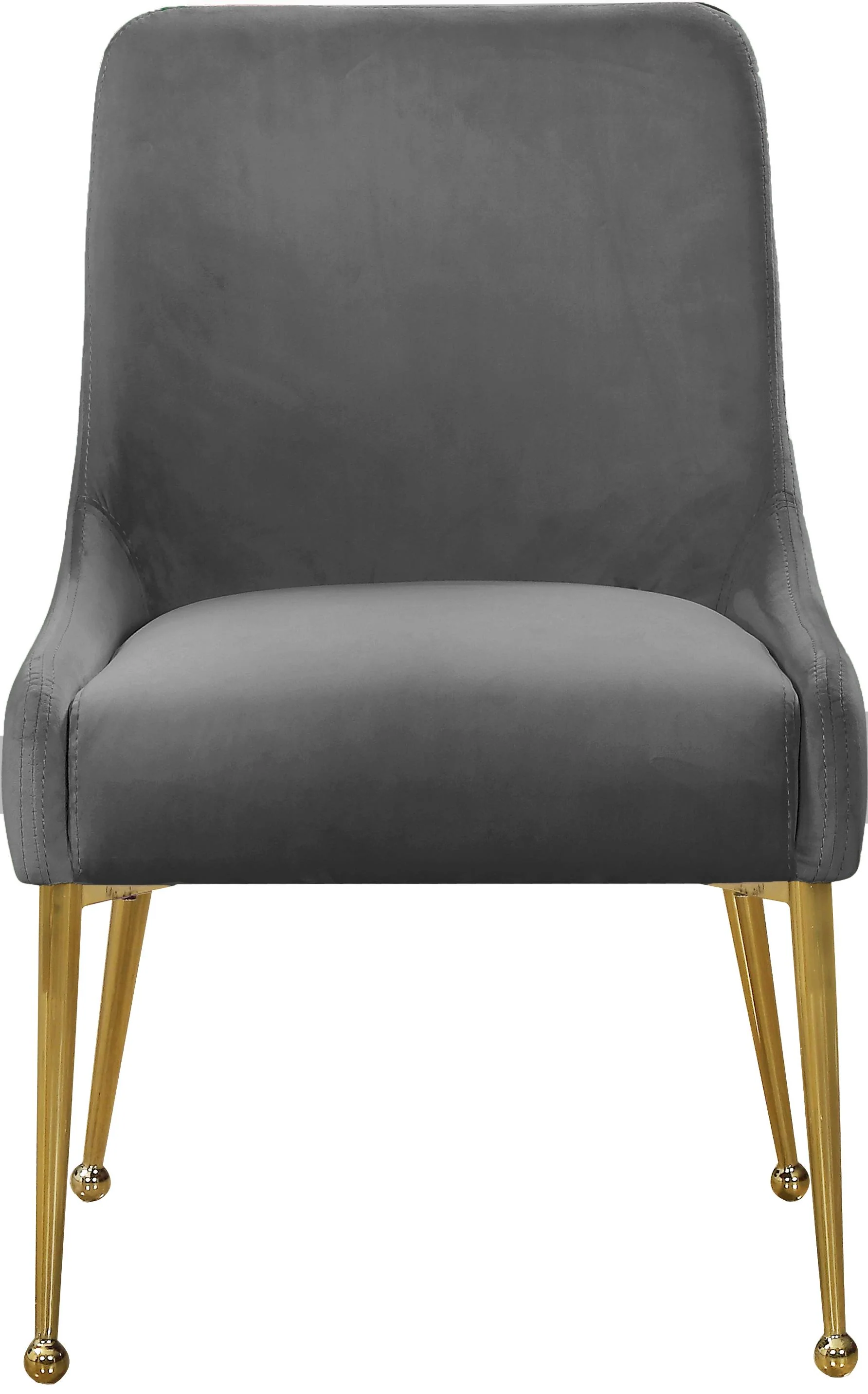 Owen Grey Velvet Dining Chair - Image 4