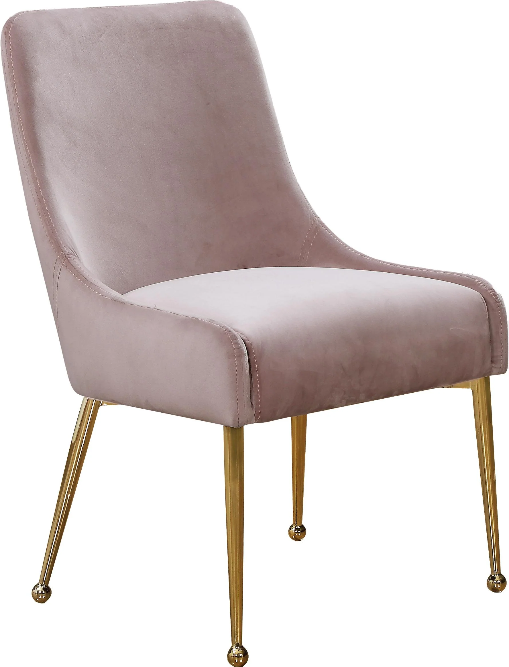 Owen Pink Velvet Dining Chair - Image 3