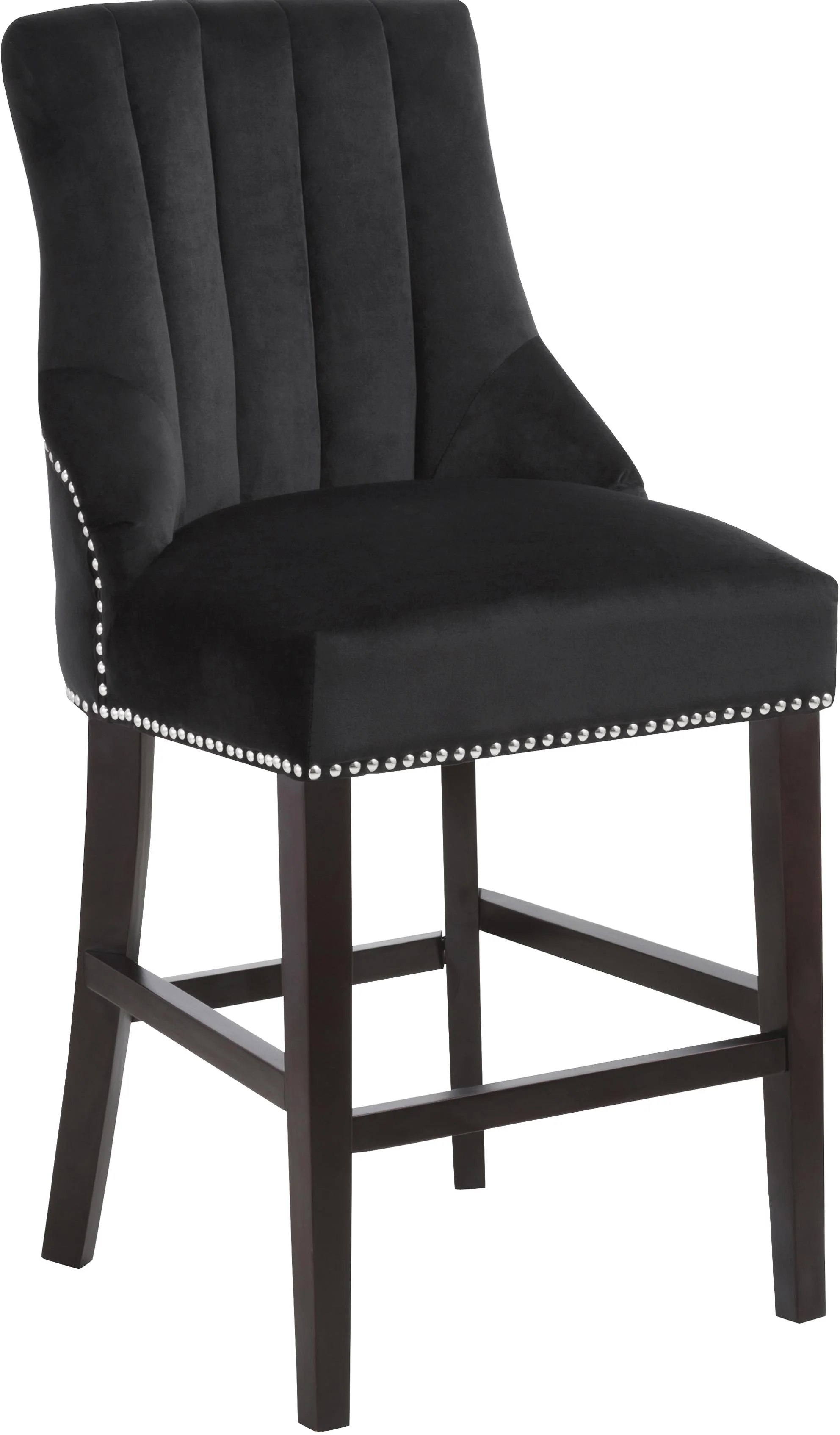 Oxford Black Velvet Stool - Image 2