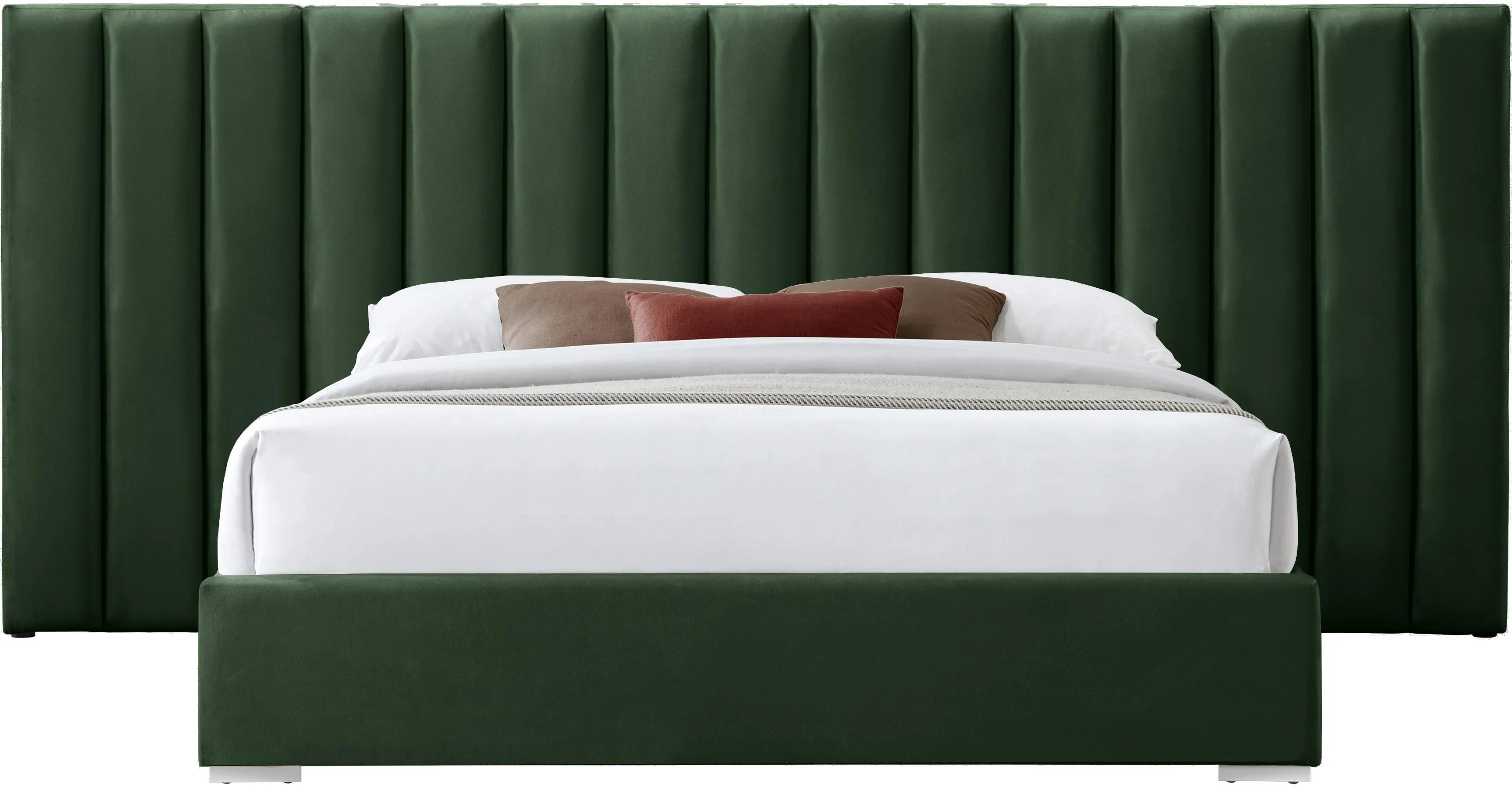 Pablo Green Velvet Queen Bed - Image 3