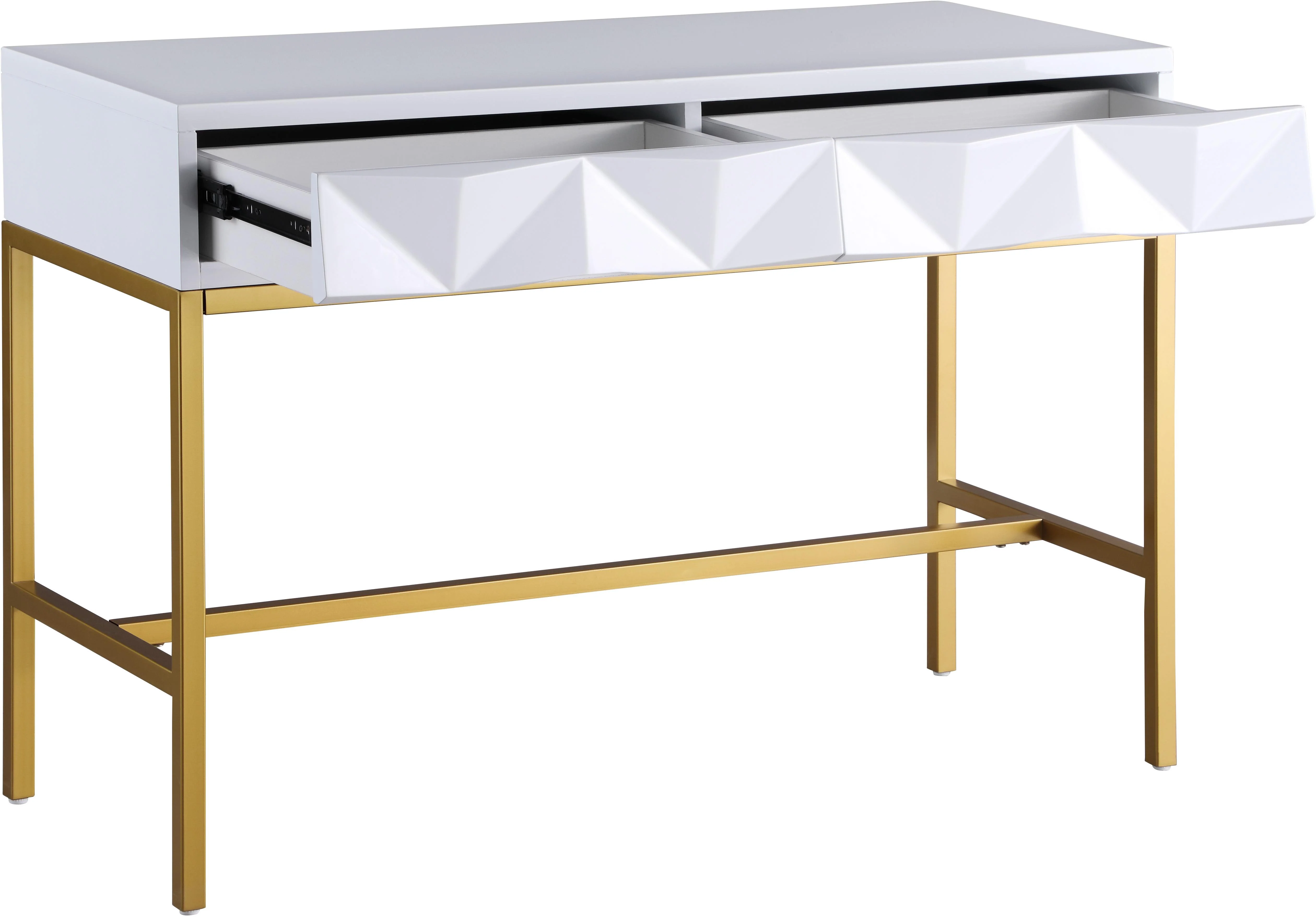Pandora White Laquer with Gold Console Table - Image 2
