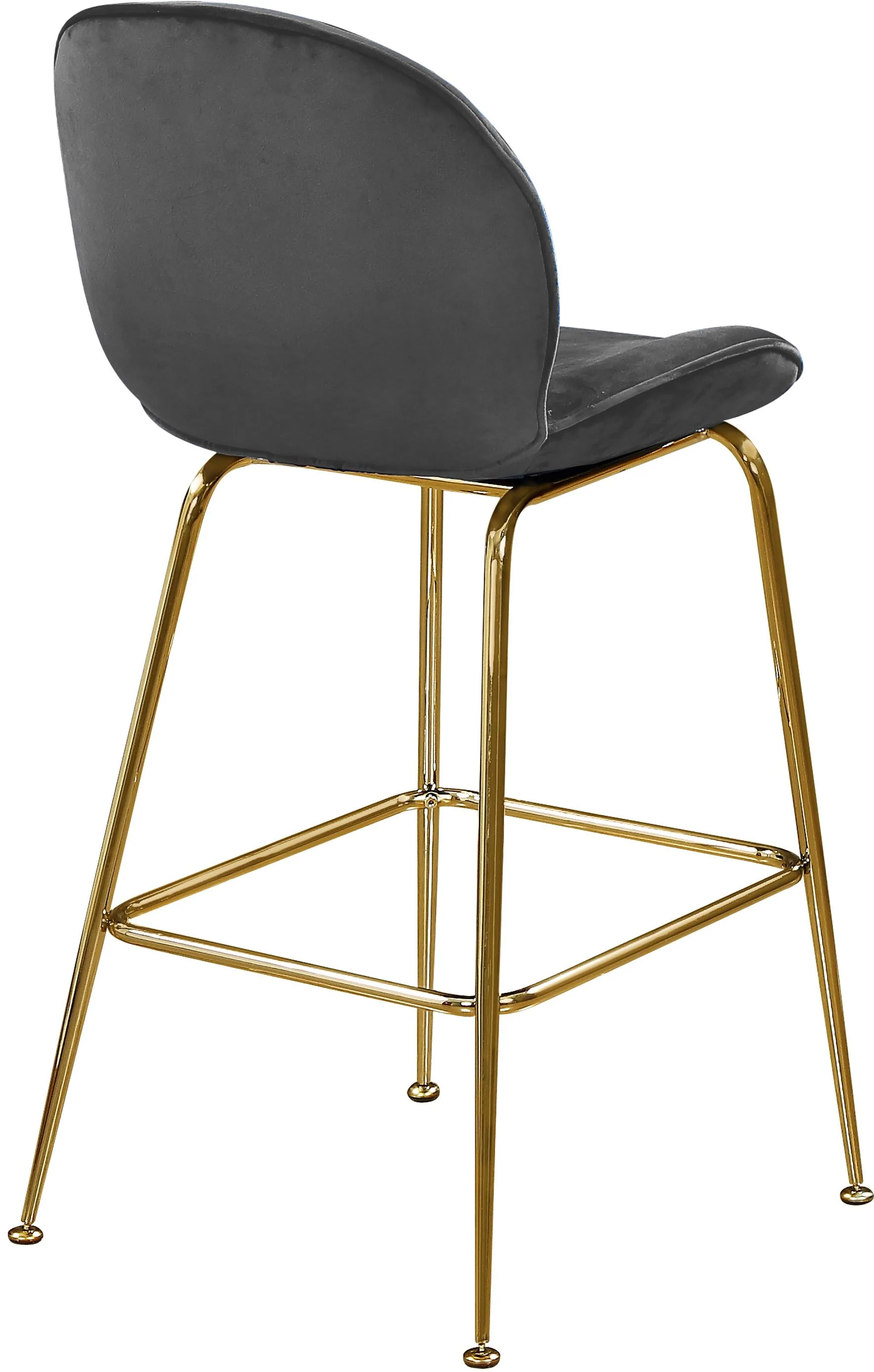 Paris Grey Velvet Stool - Image 2