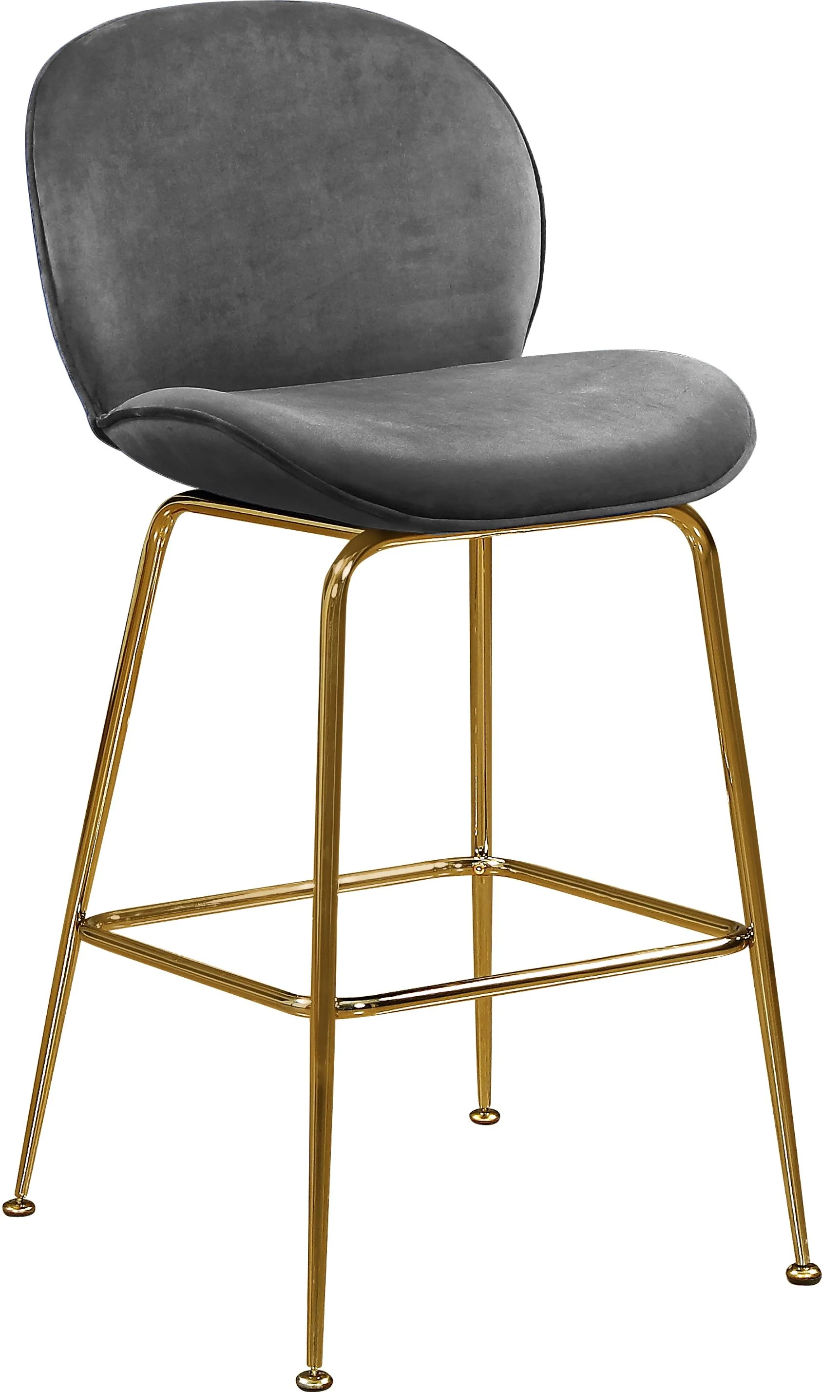 Paris Grey Velvet Stool - Image 3