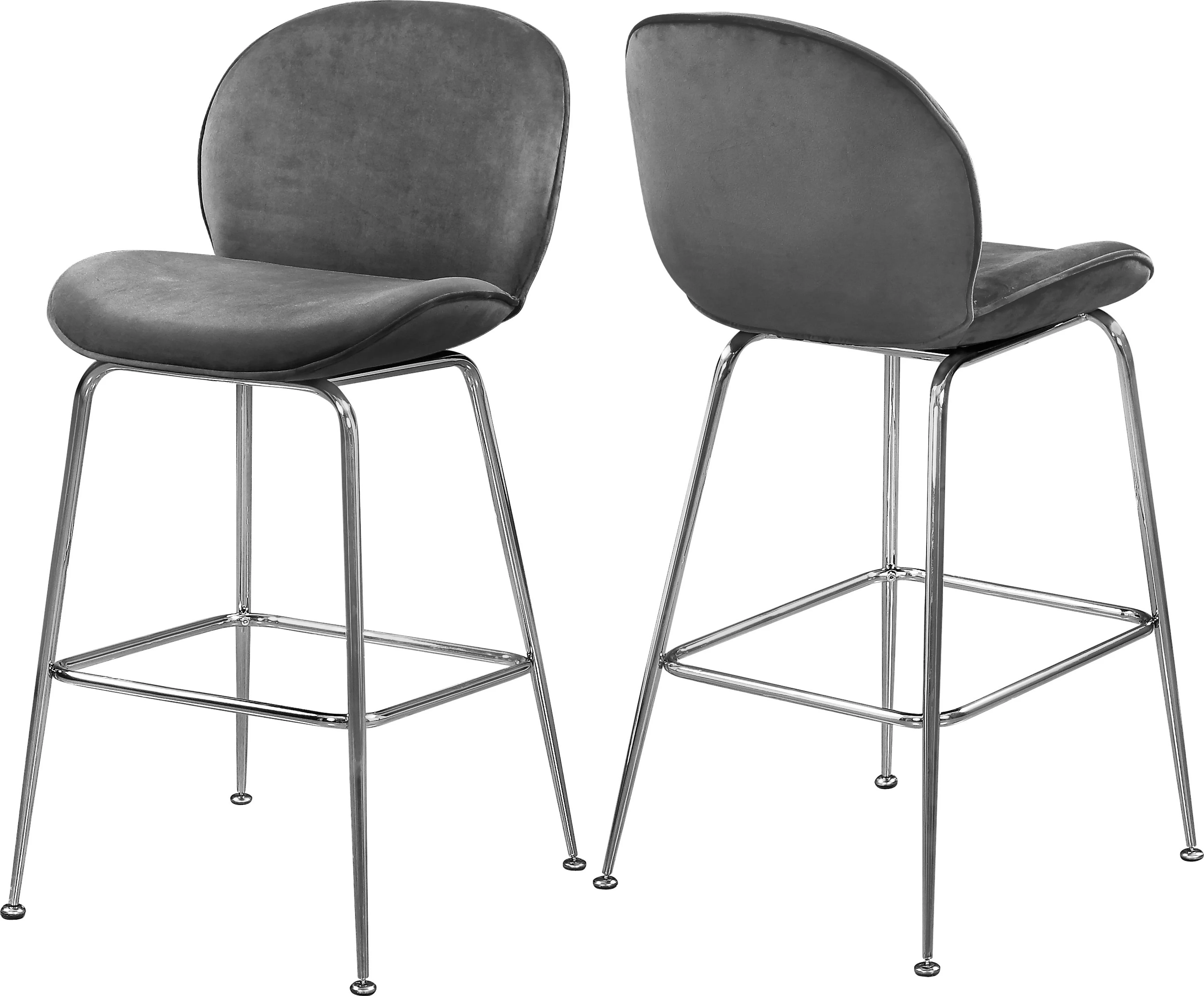 Paris Grey Velvet Stool - Image 6