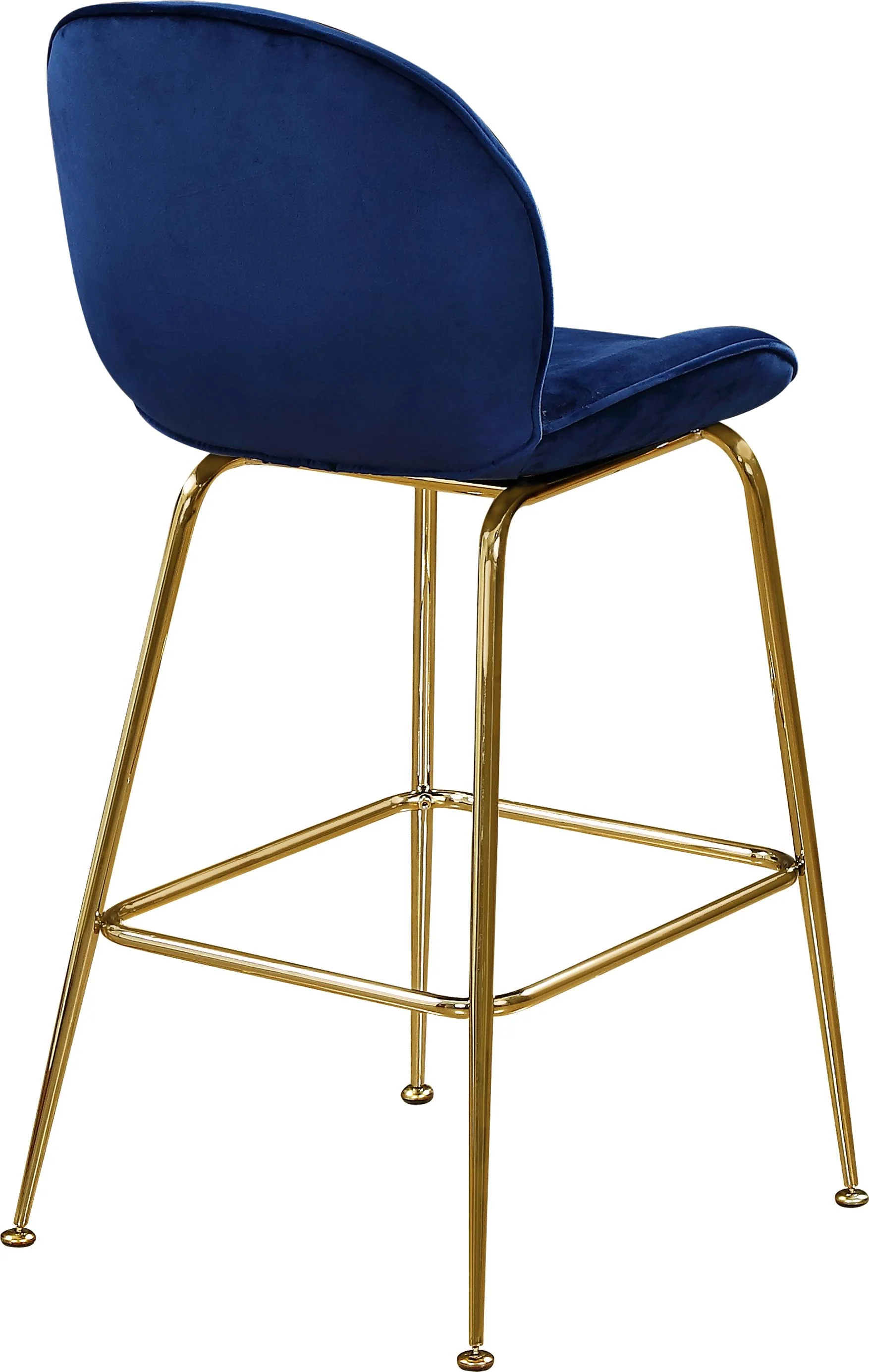 Paris Navy Velvet Stool - Image 2