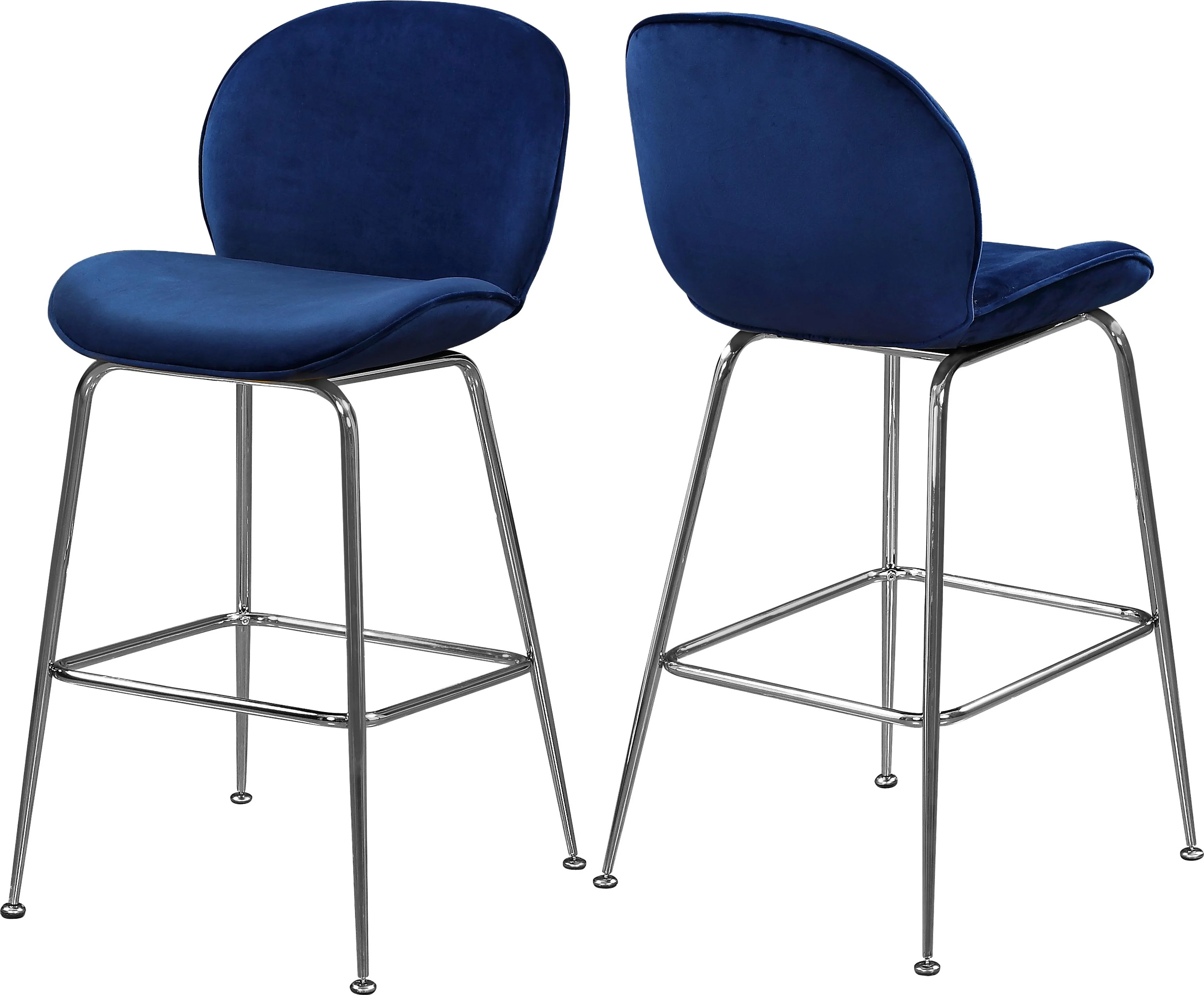 Paris Navy Velvet Stool - Image 6
