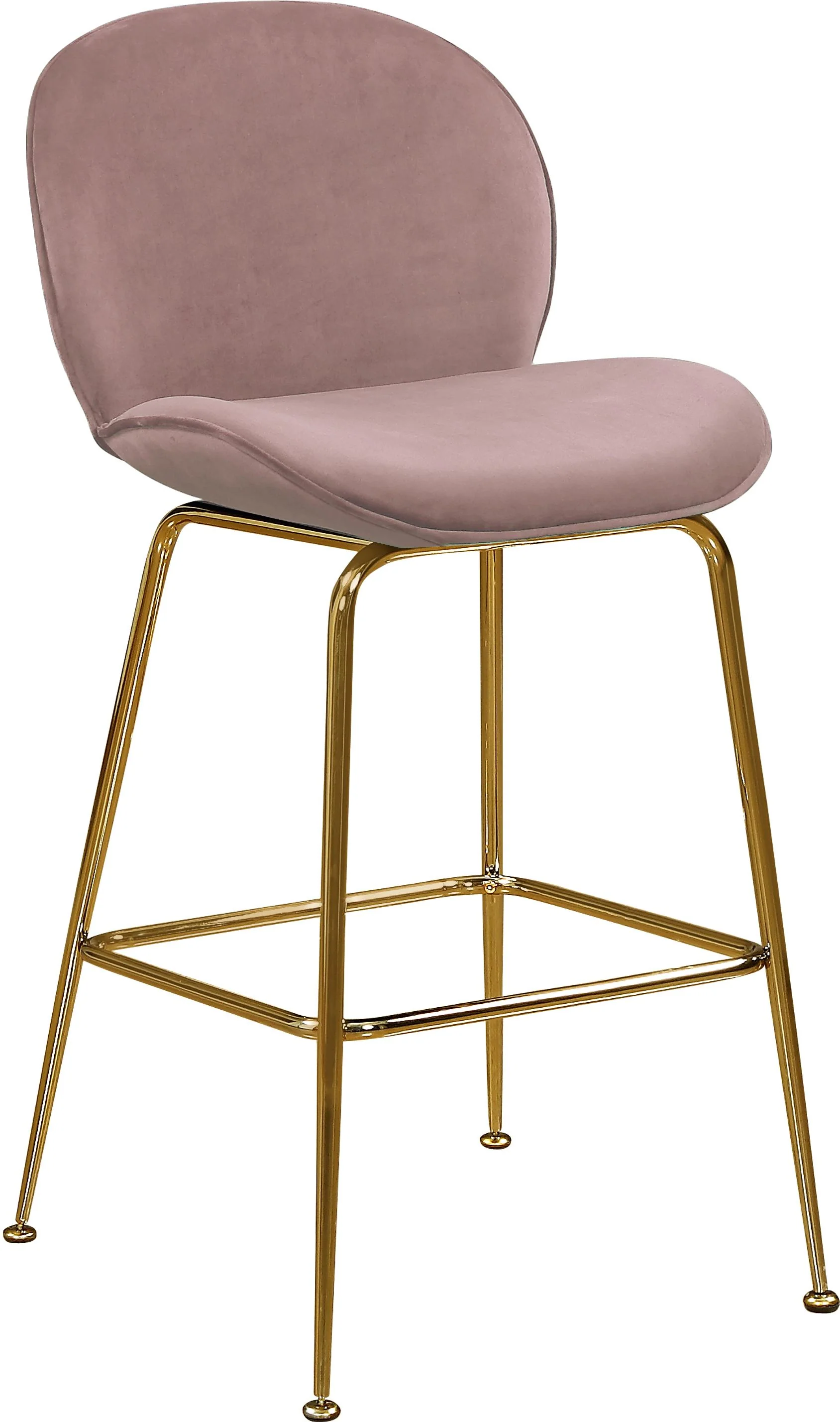 Paris Pink Velvet Stool - Image 3
