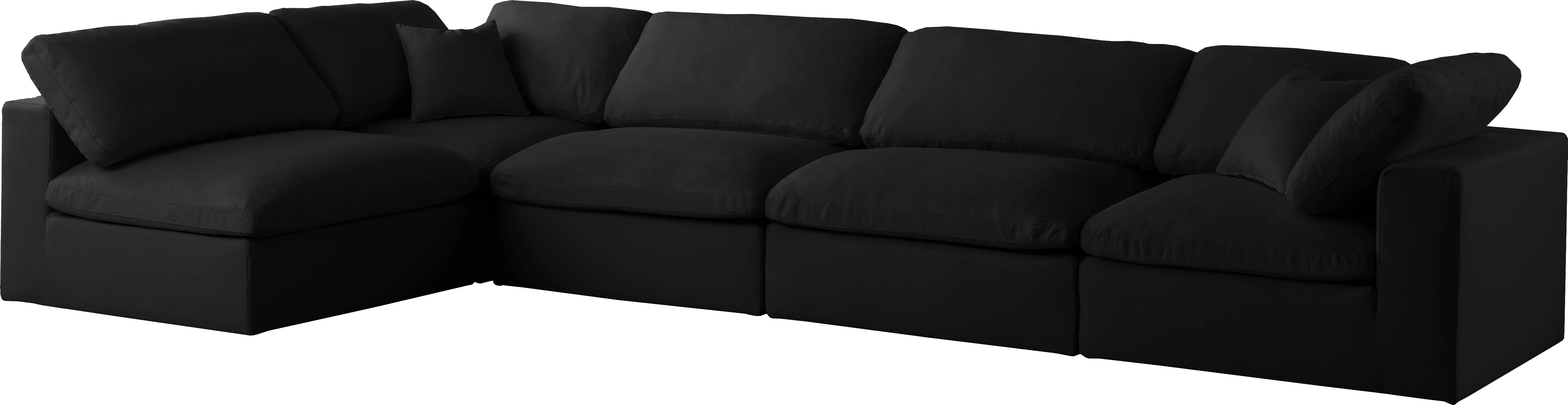 Plush Black Velvet Standard Cloud Modular Sectional - Image 25
