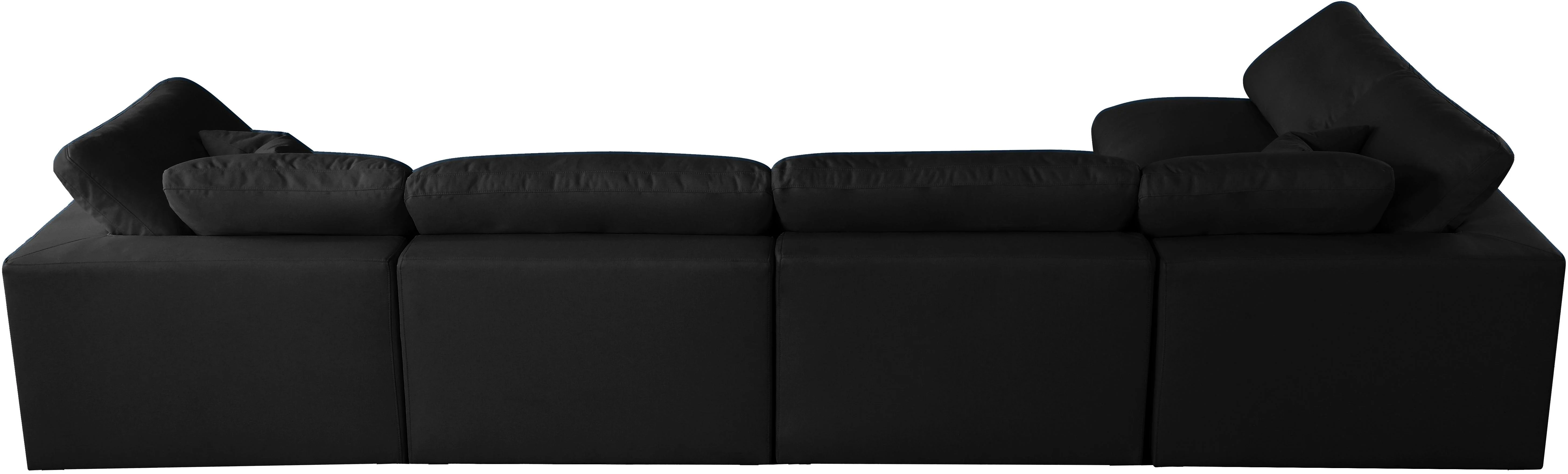 Plush Black Velvet Standard Cloud Modular Sectional - Image 29