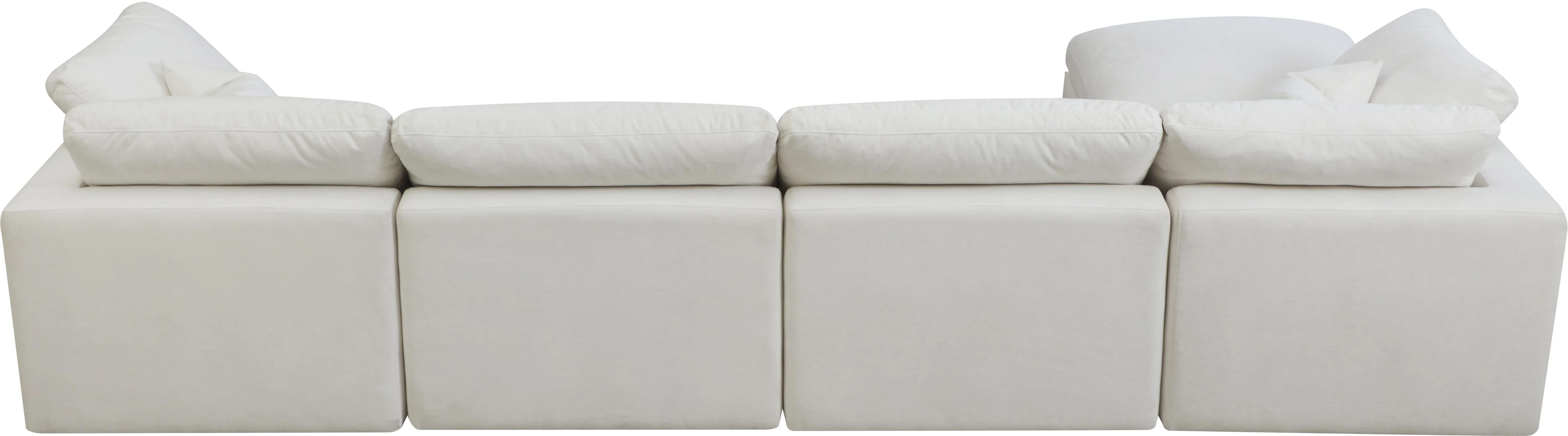 Plush Cream Velvet Standard Cloud Modular Sectional - Image 23